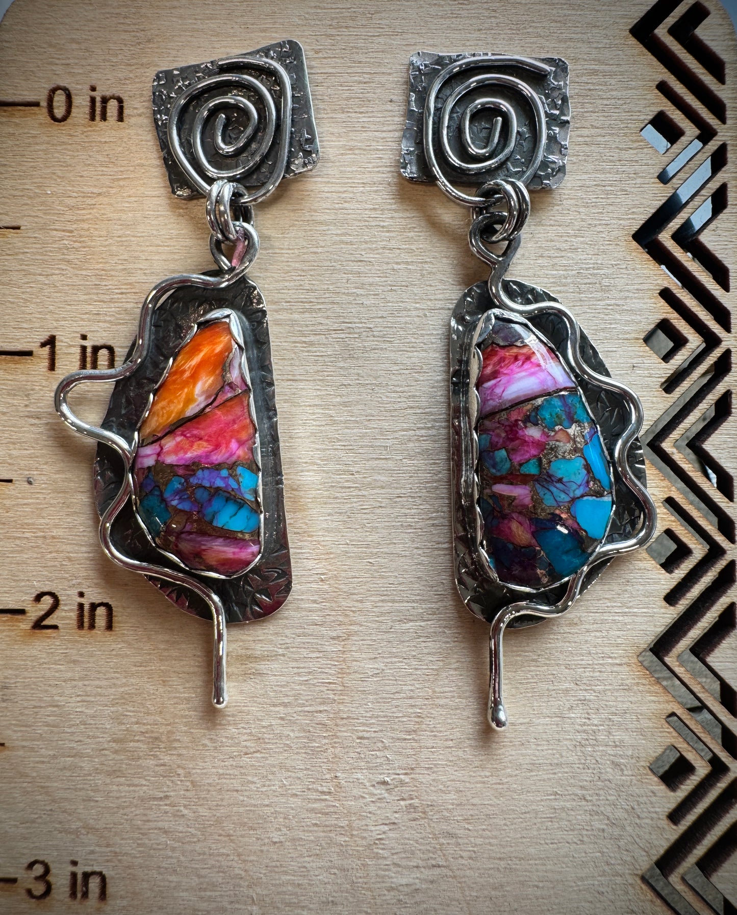 Orange Dahlia Earrings