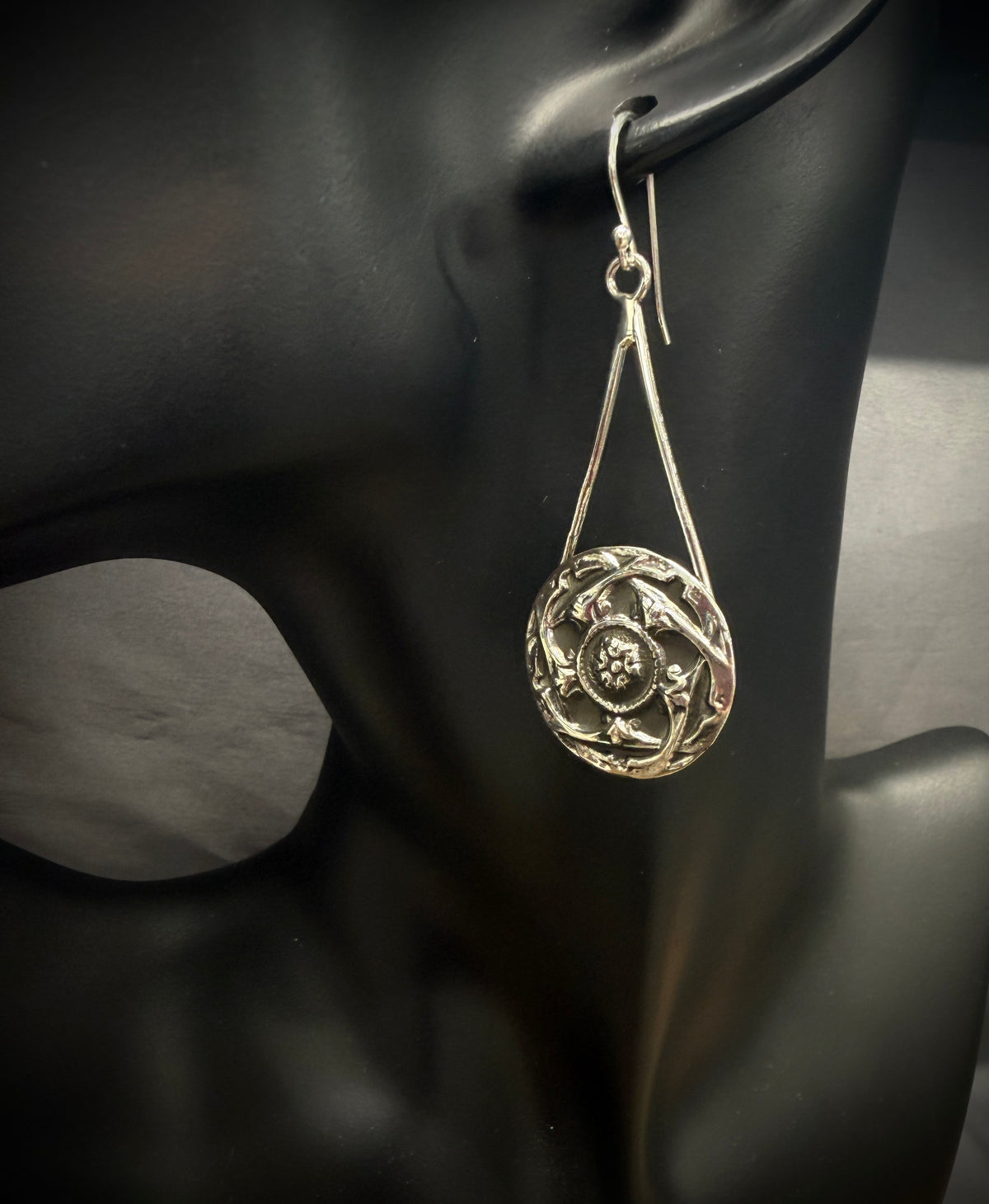 French Button Floral Earrings