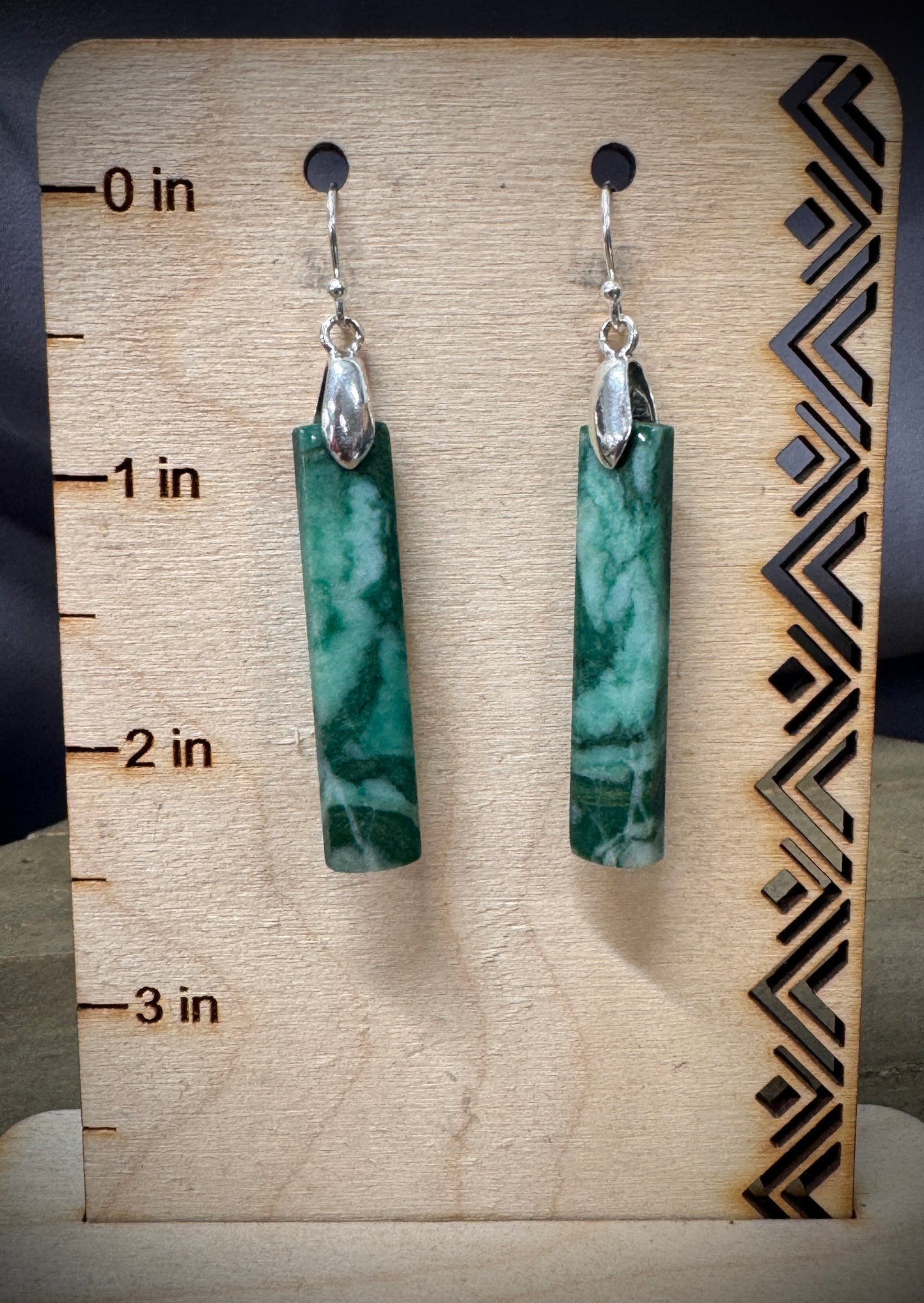 African Green Jade Earring #1