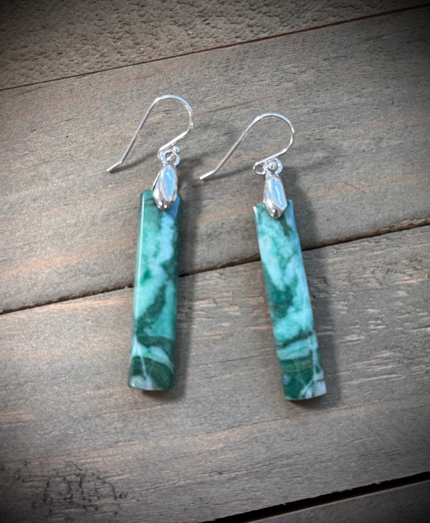 African Green Jade Earring #1