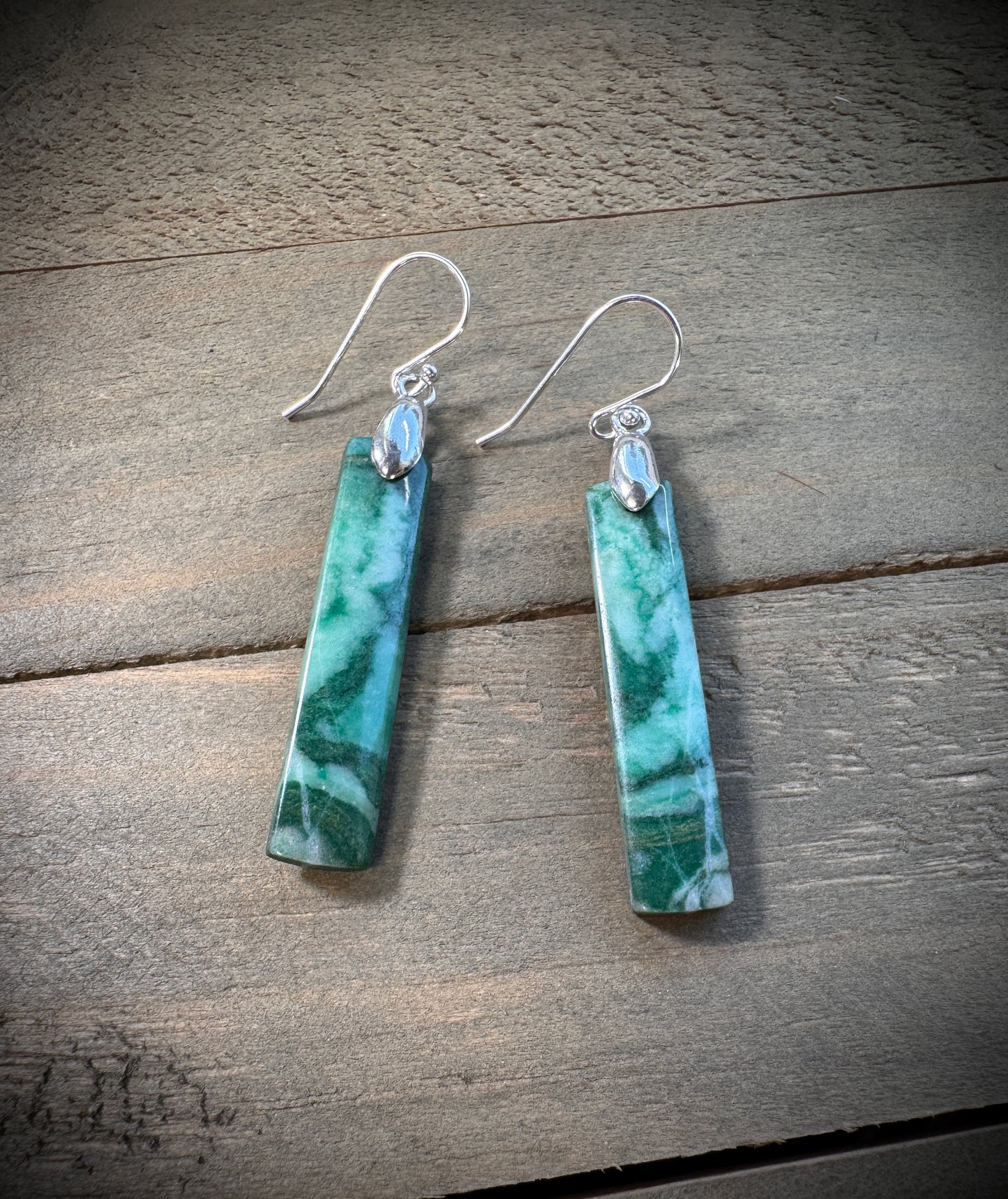African Green Jade Earring #1