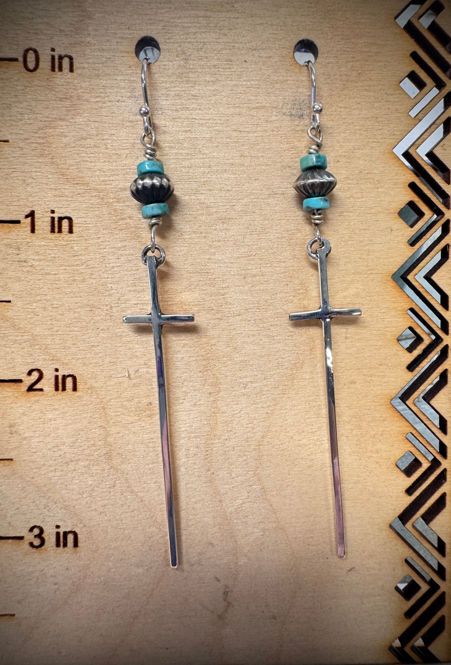 Long Thin Cross Earrings