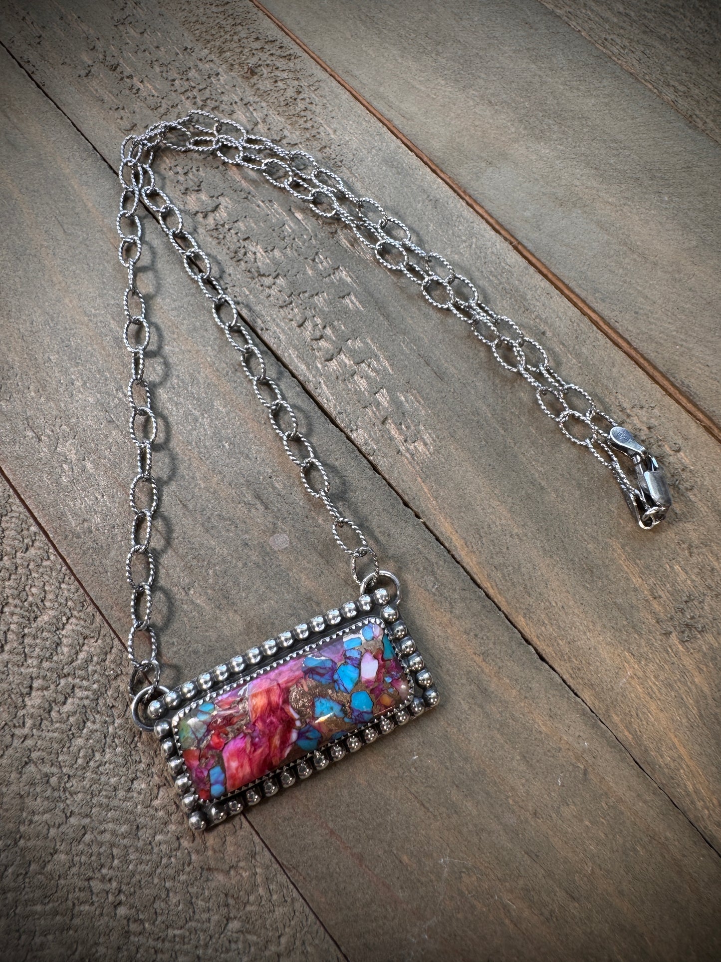 Turquoise and Spiny Oyster Bar Necklace