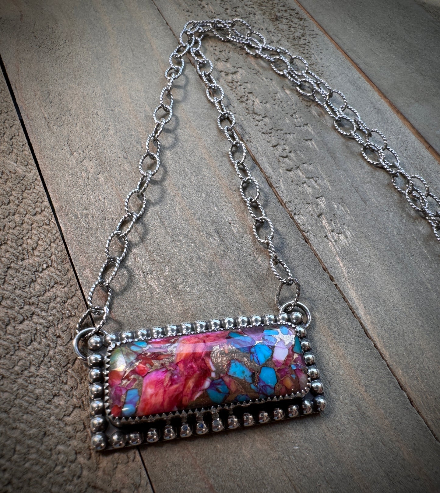 Turquoise and Spiny Oyster Bar Necklace