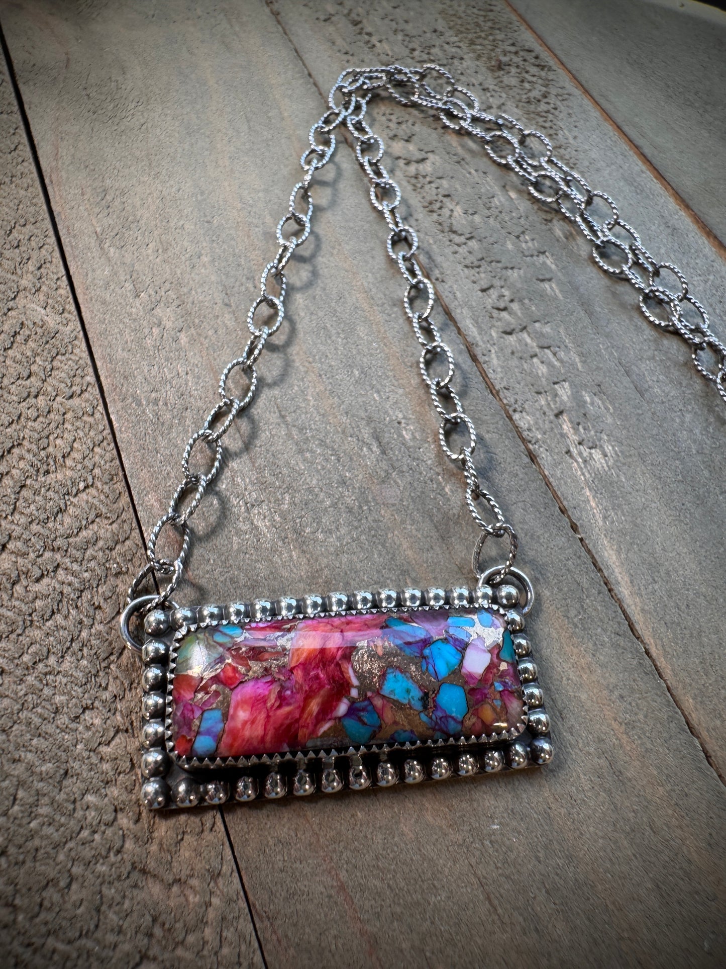 Turquoise and Spiny Oyster Bar Necklace