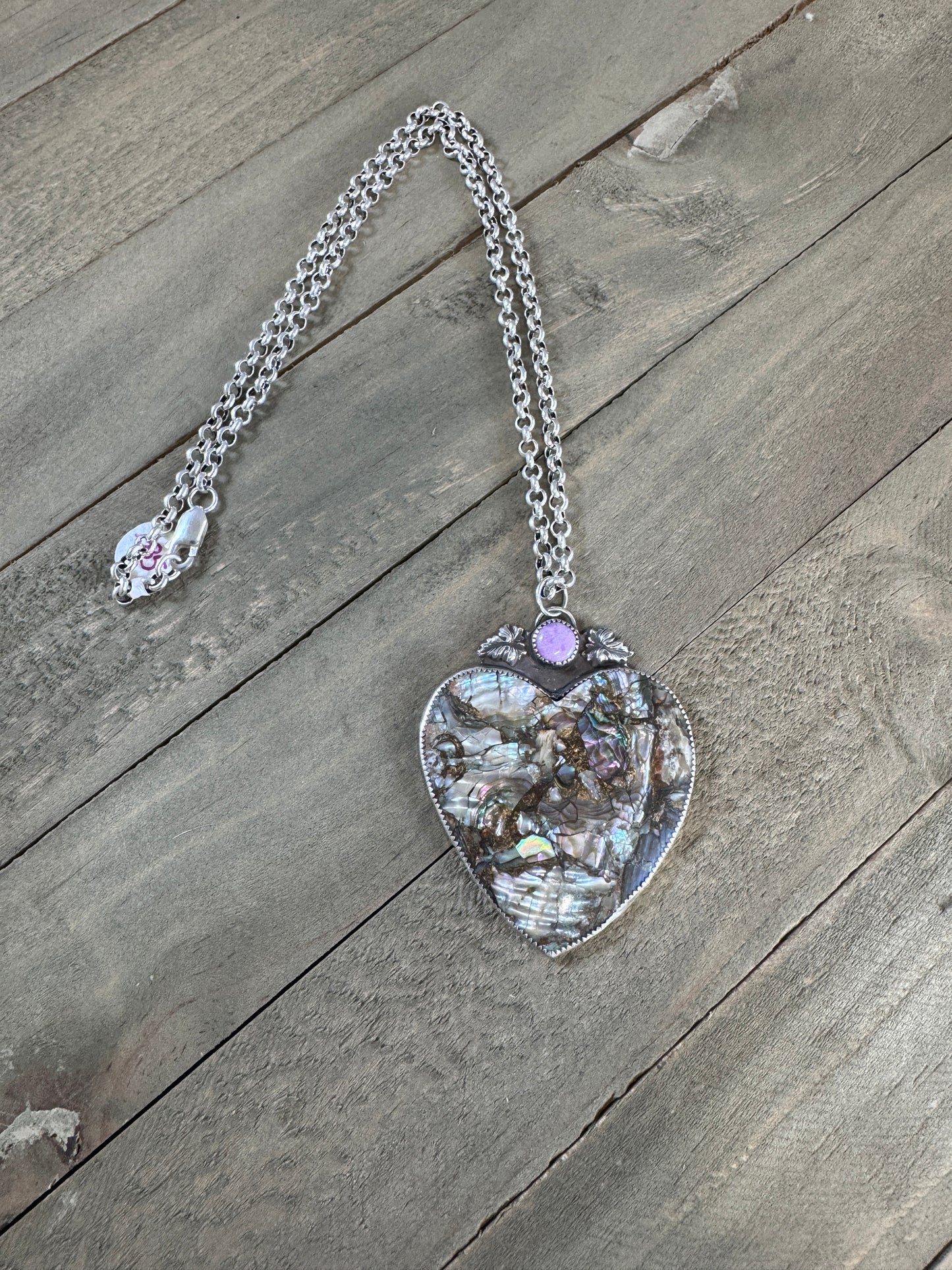 Mother Of Pearl Heart Necklace