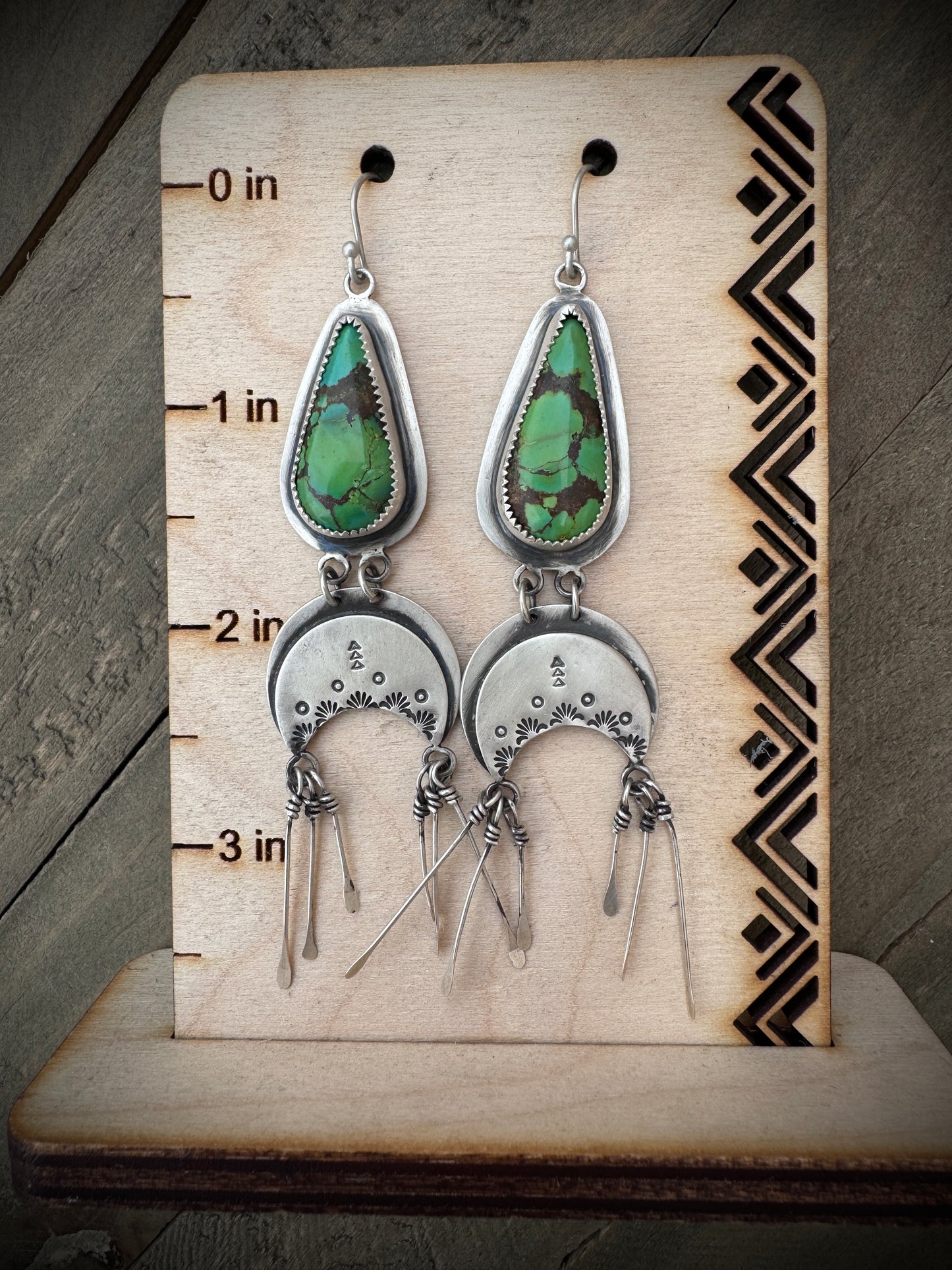 Green Turquoise Boho Earrings