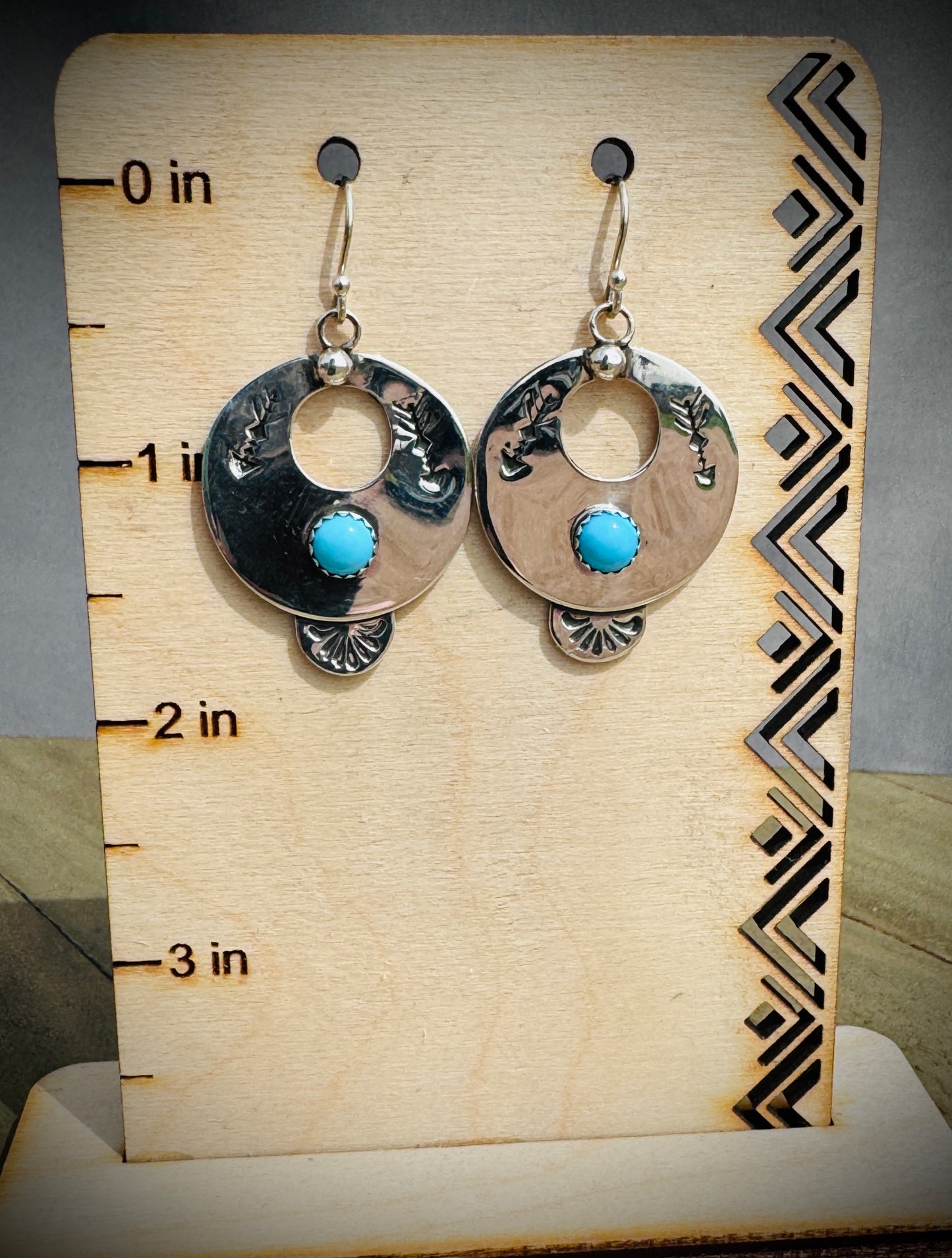 Circle Earrings with Turquoise