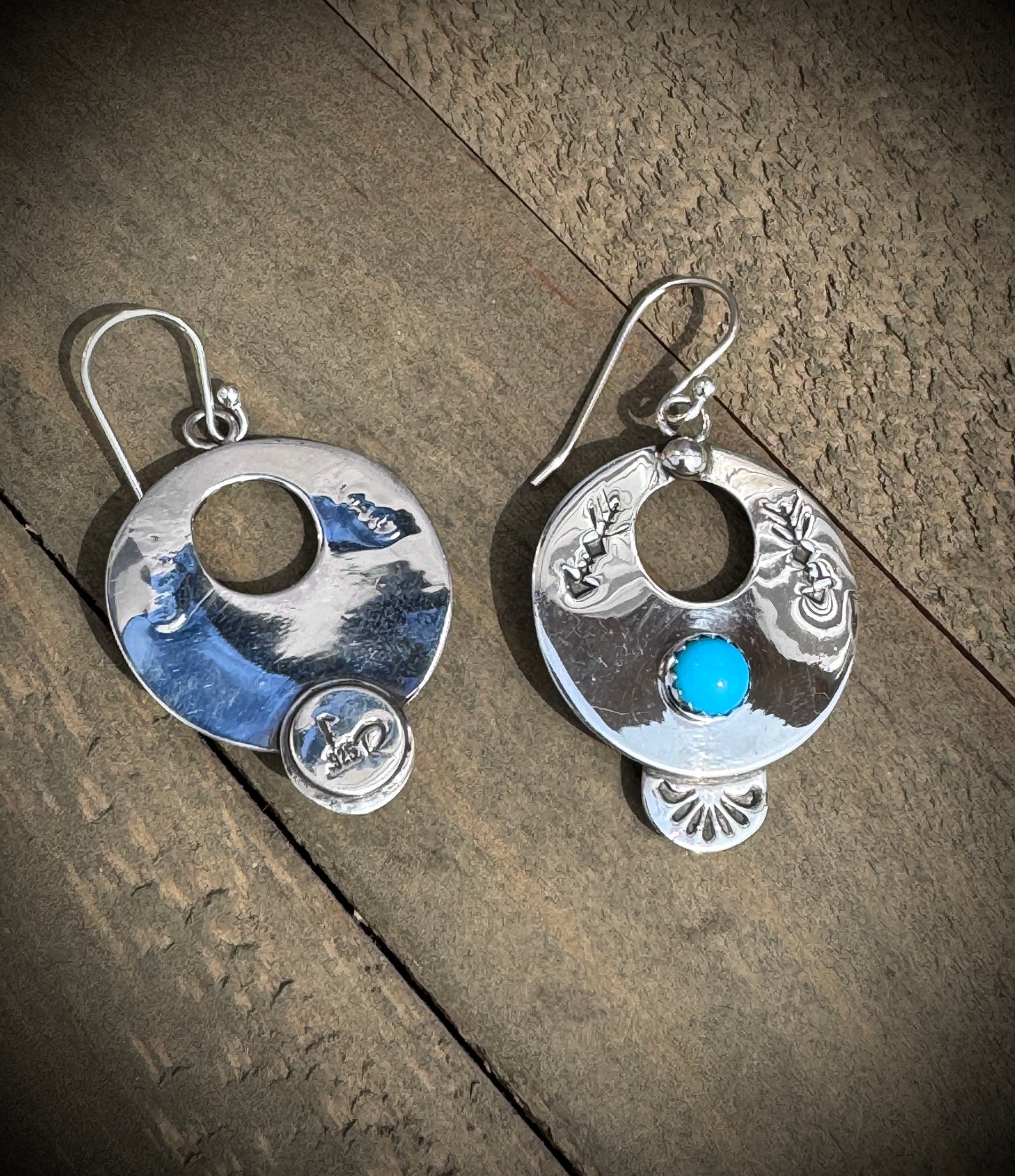 Circle Earrings with Turquoise