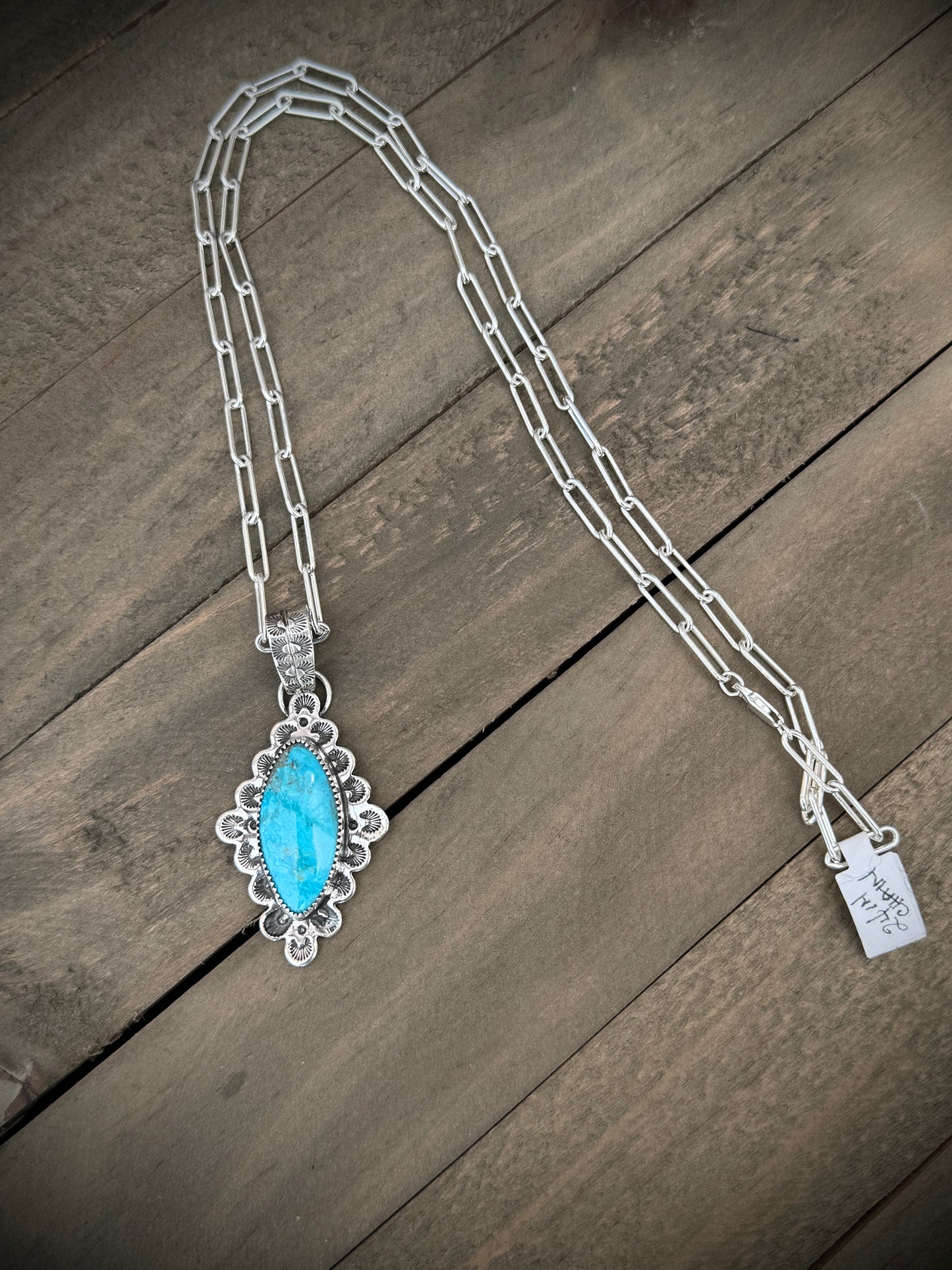 Scalloped Oval Turquoise Necklace