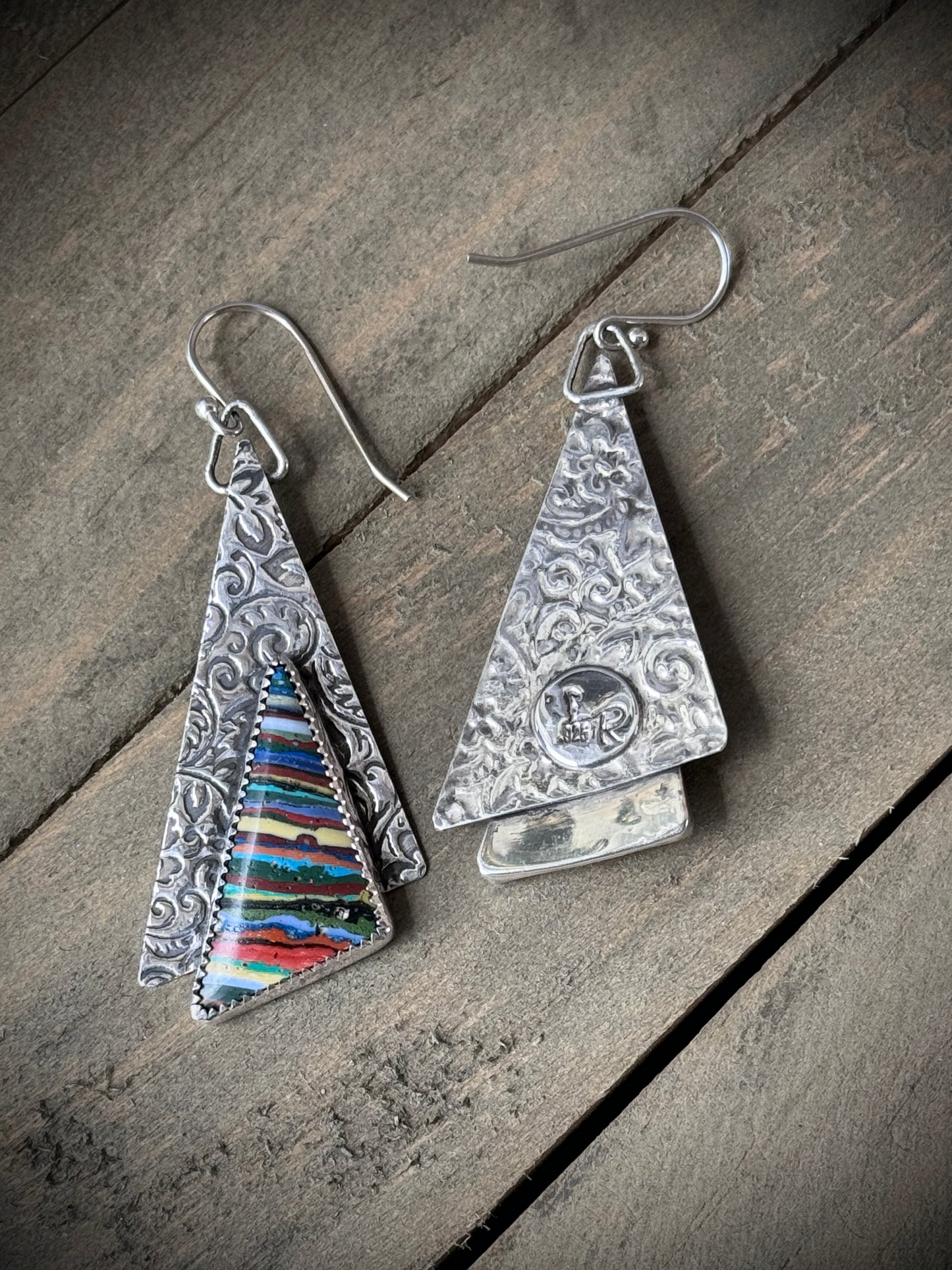 Rainbow Calsilica Earrings