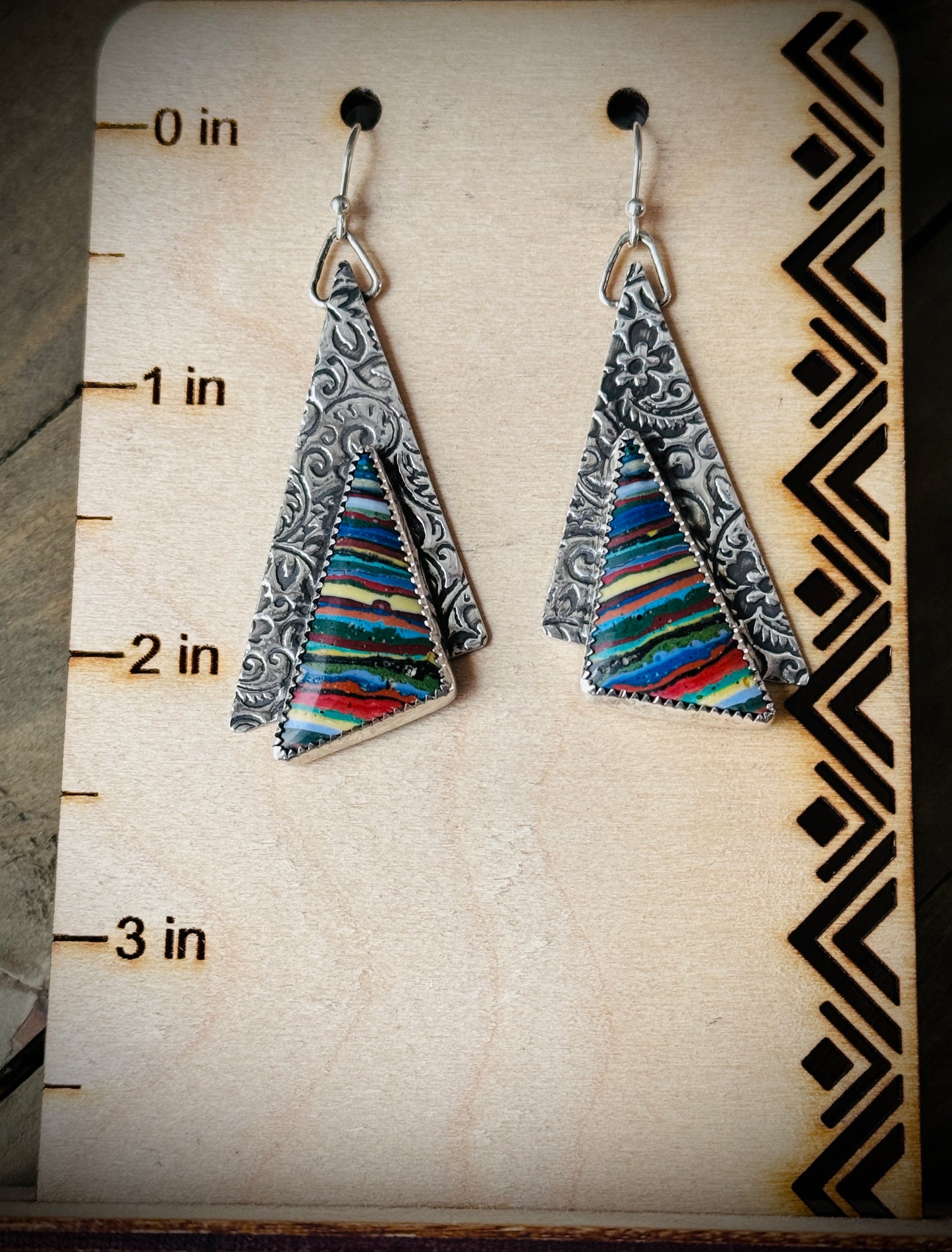 Rainbow Calsilica Earrings