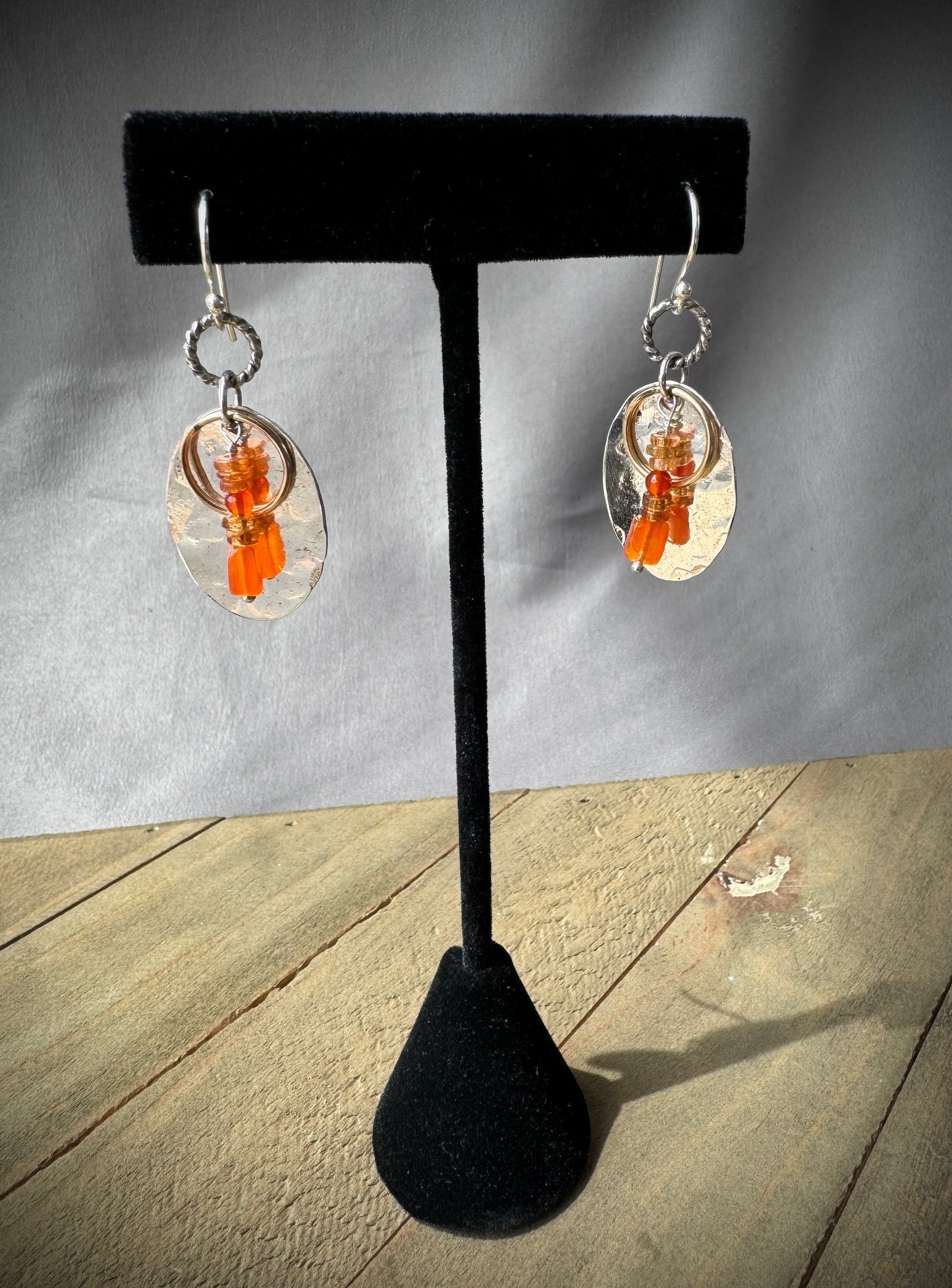 Citrine and Sunstone Bead Earrings