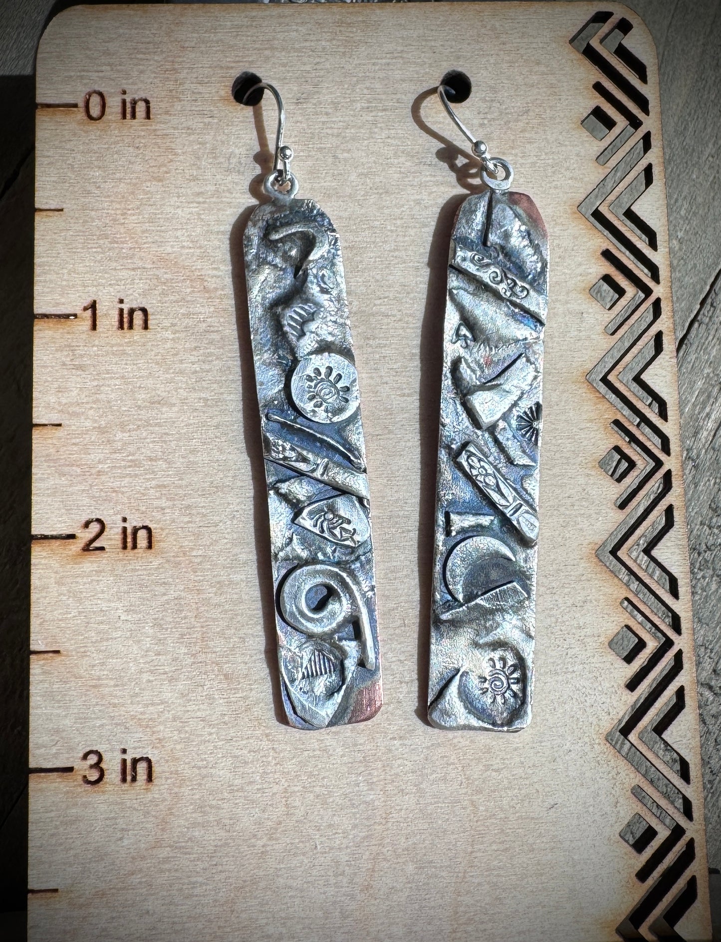 Copper and Silver Abstract Earrings