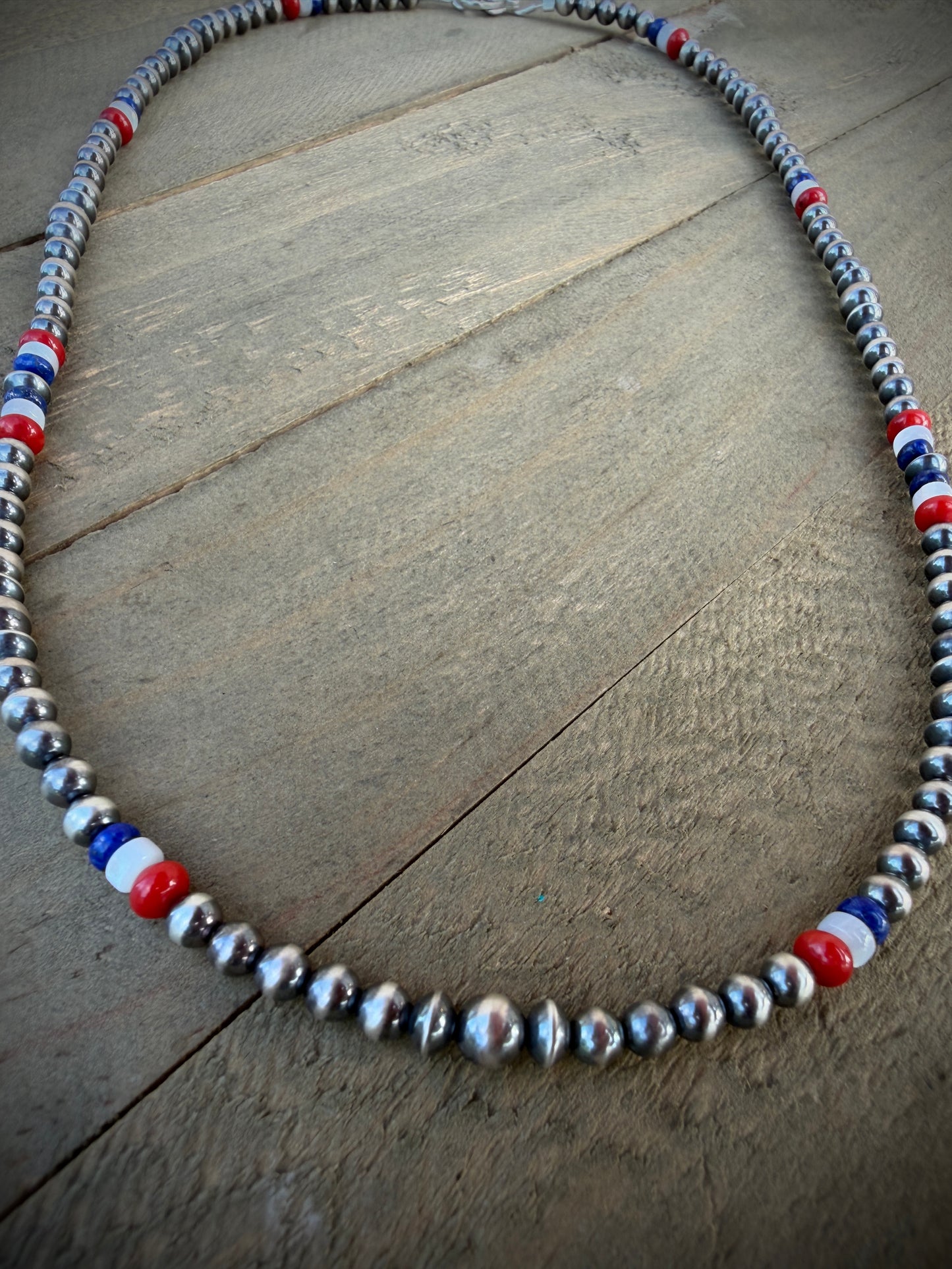 Red, White and Blue Navajo Pearls