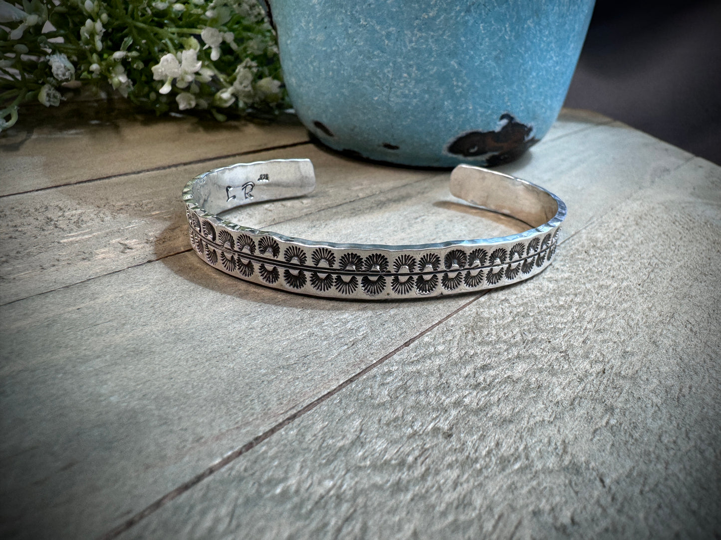 Hand Stamped Ray Bracelet