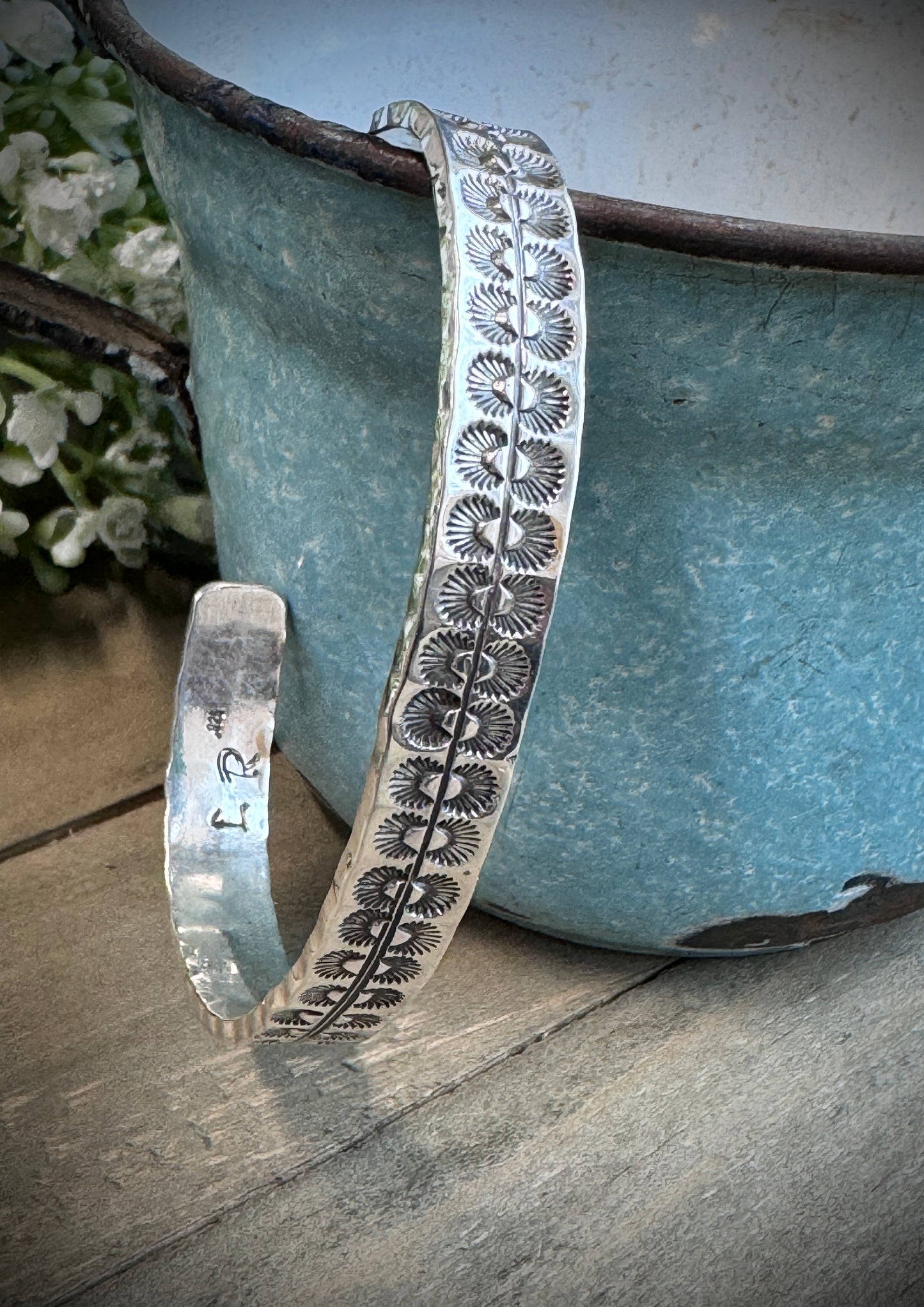Hand Stamped Ray Bracelet