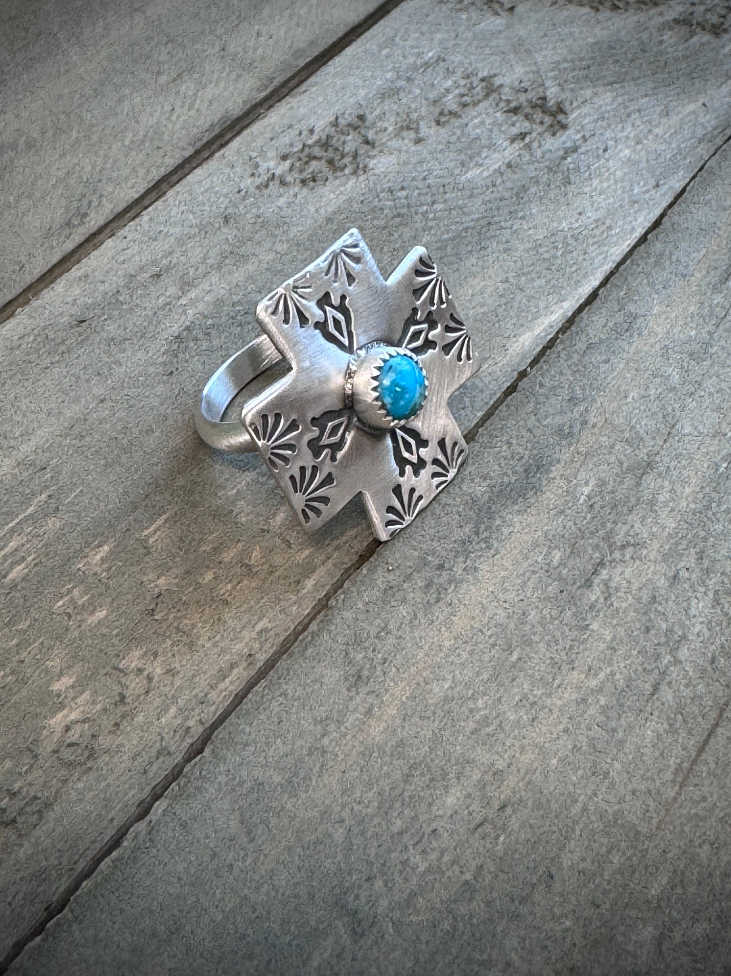 Cross with Turquoise Ring