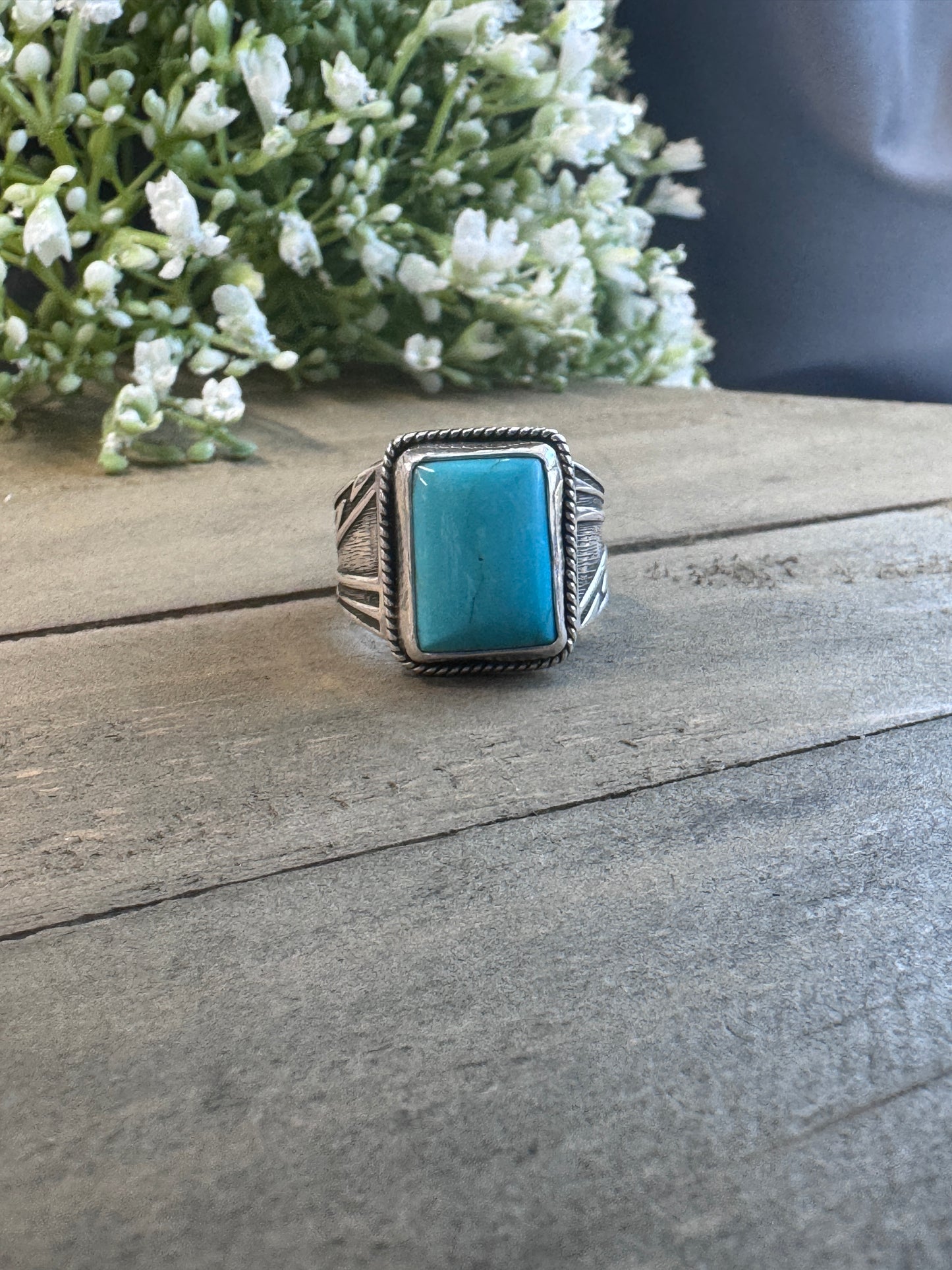 Zeus Sterling and Turquoise Ring