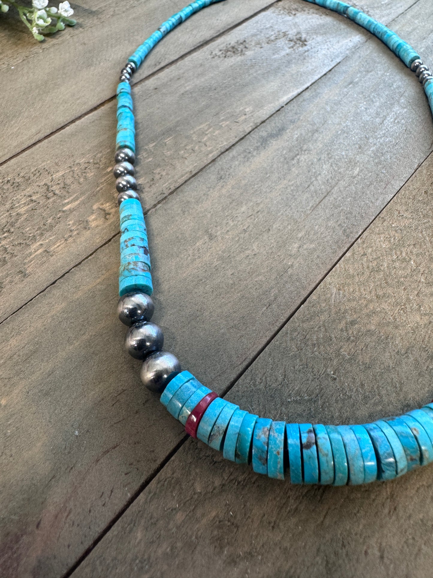 Turquoise Heishi Bead Necklace