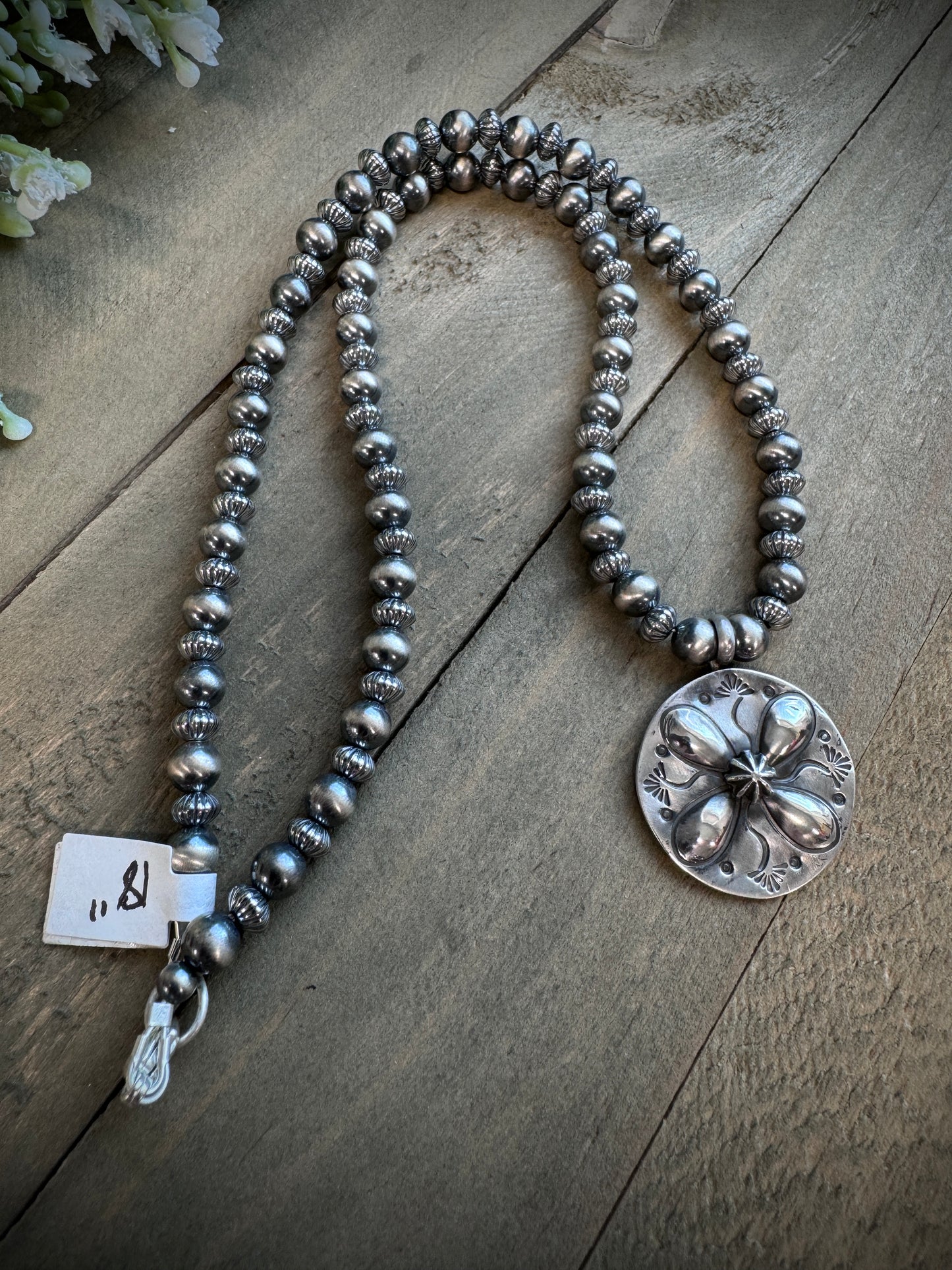 Sterling Silver Floral Necklace