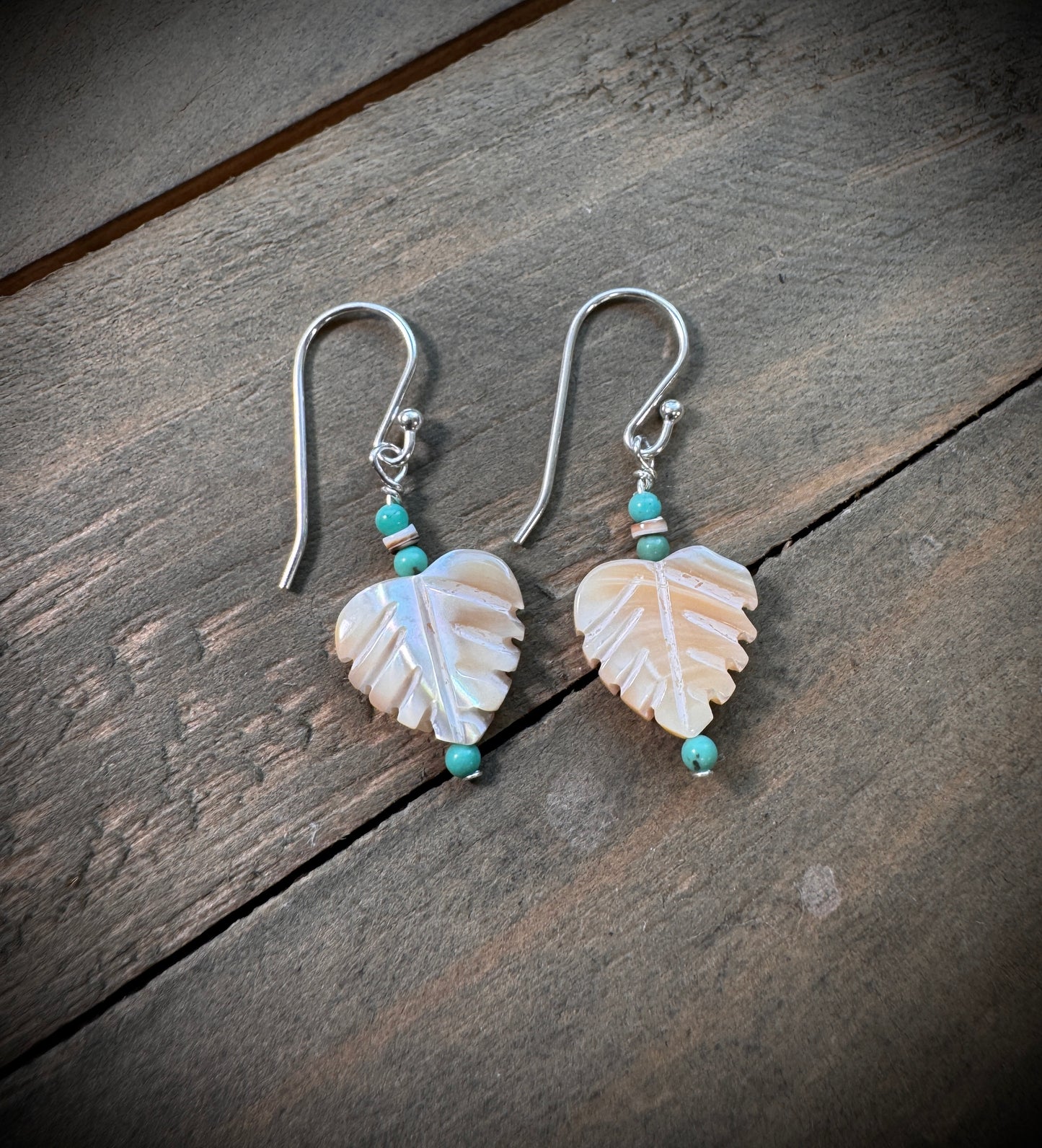 Mother of Pearl Leaf Earrings