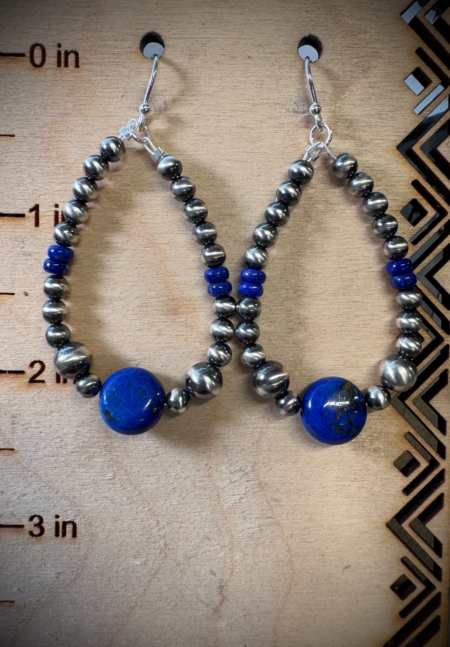 Navajo Pearl and Lapis Earrings