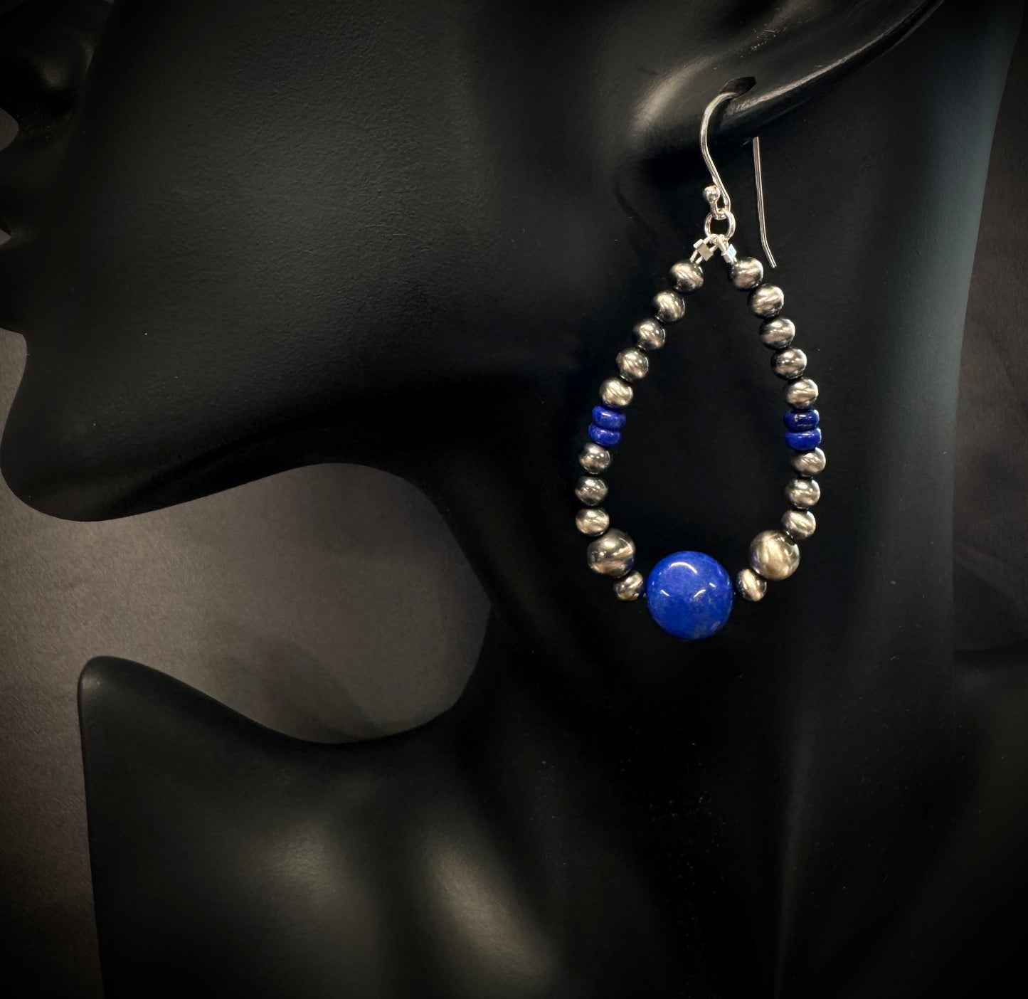 Navajo Pearl and Lapis Earrings