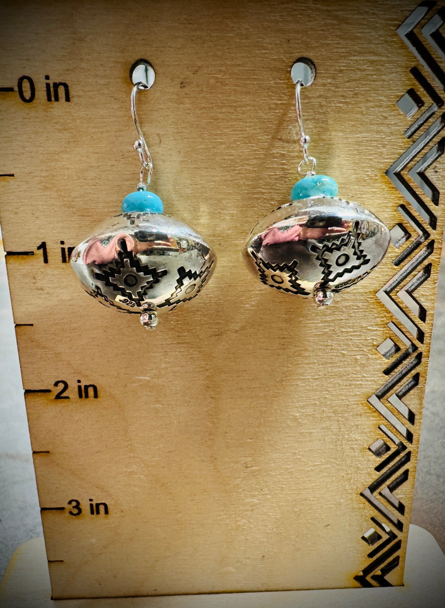 Handmade Bead Earrings - Turquoise