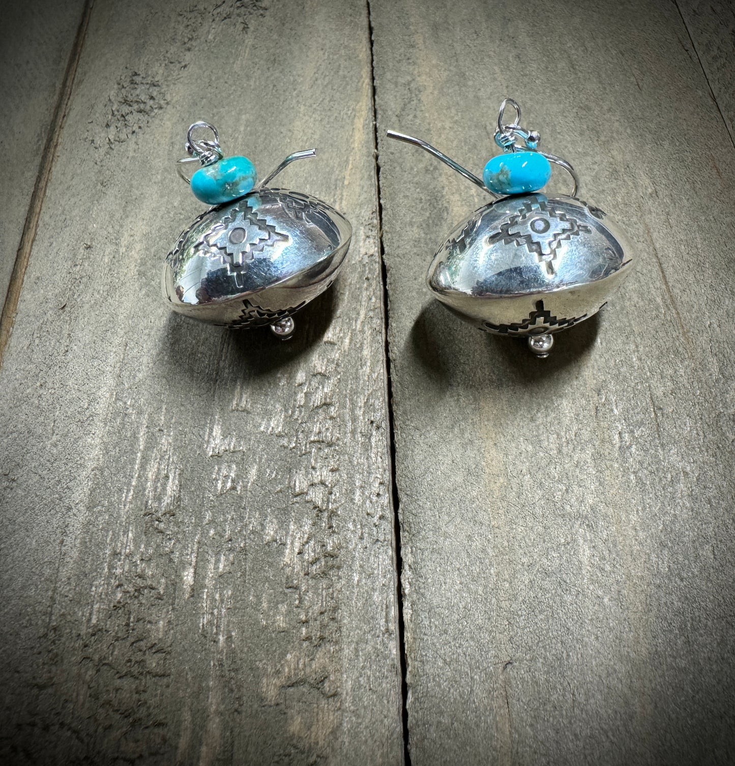 Handmade Bead Earrings - Turquoise
