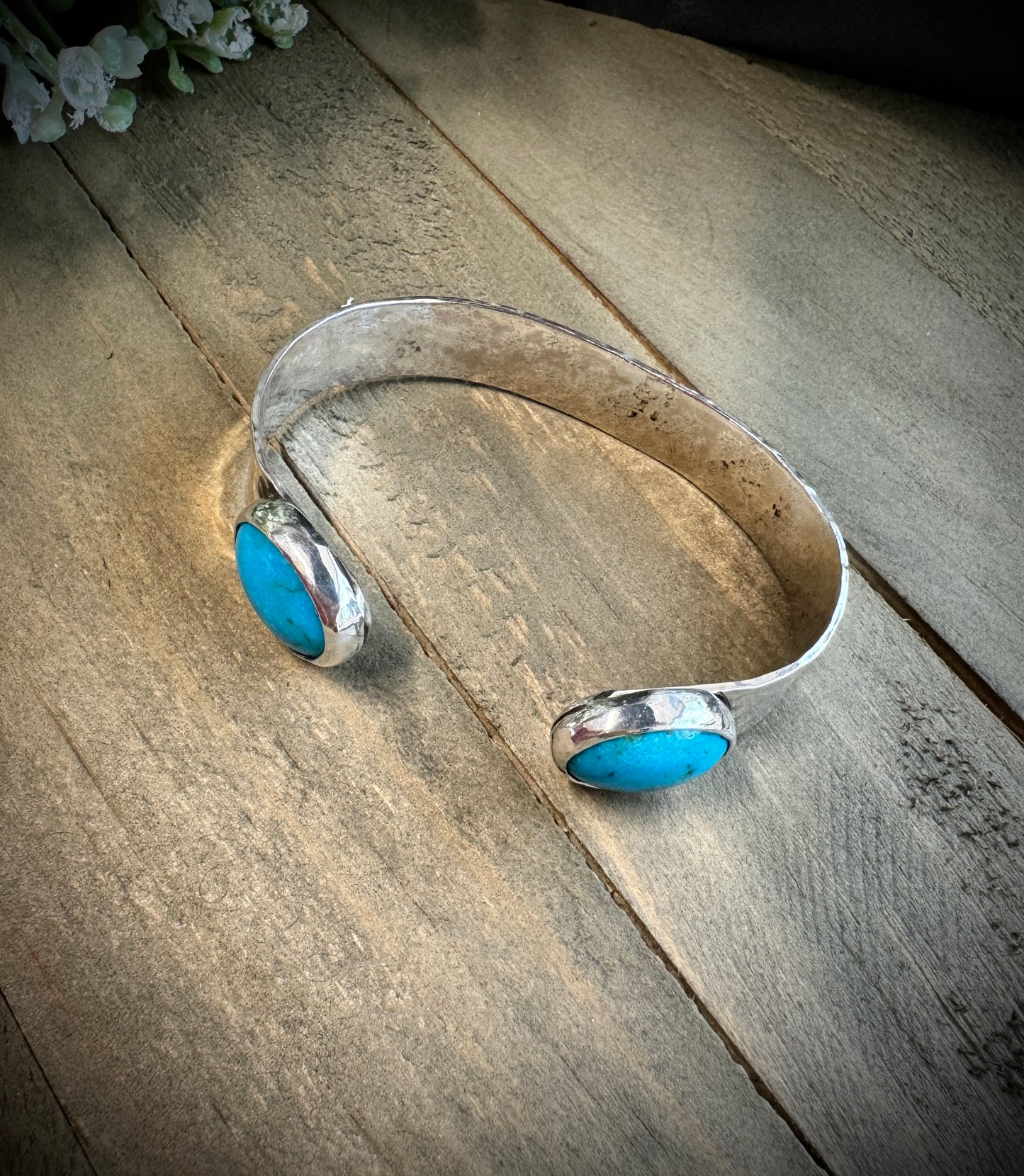 Two Stone Turquoise Cuff