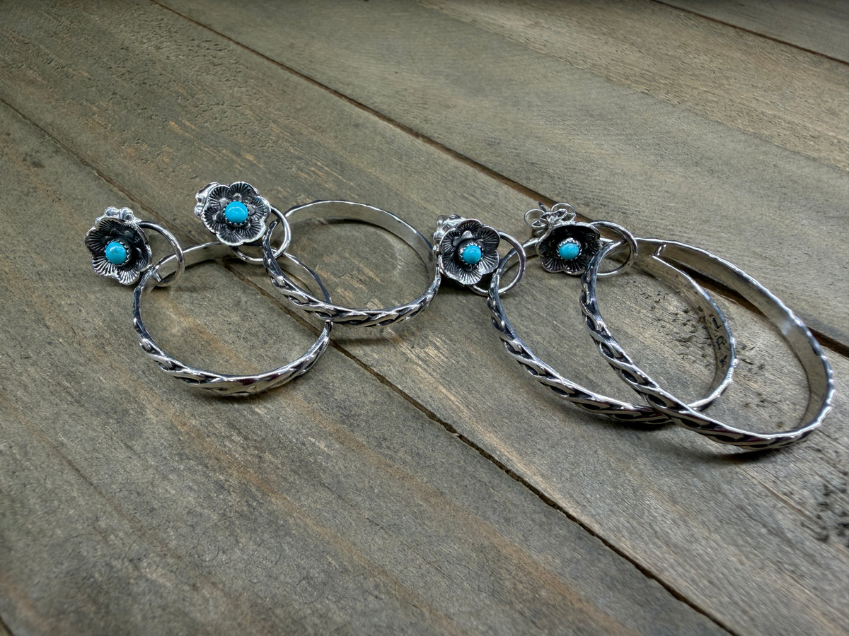 Prairie Flower with Turquoise Earring #1