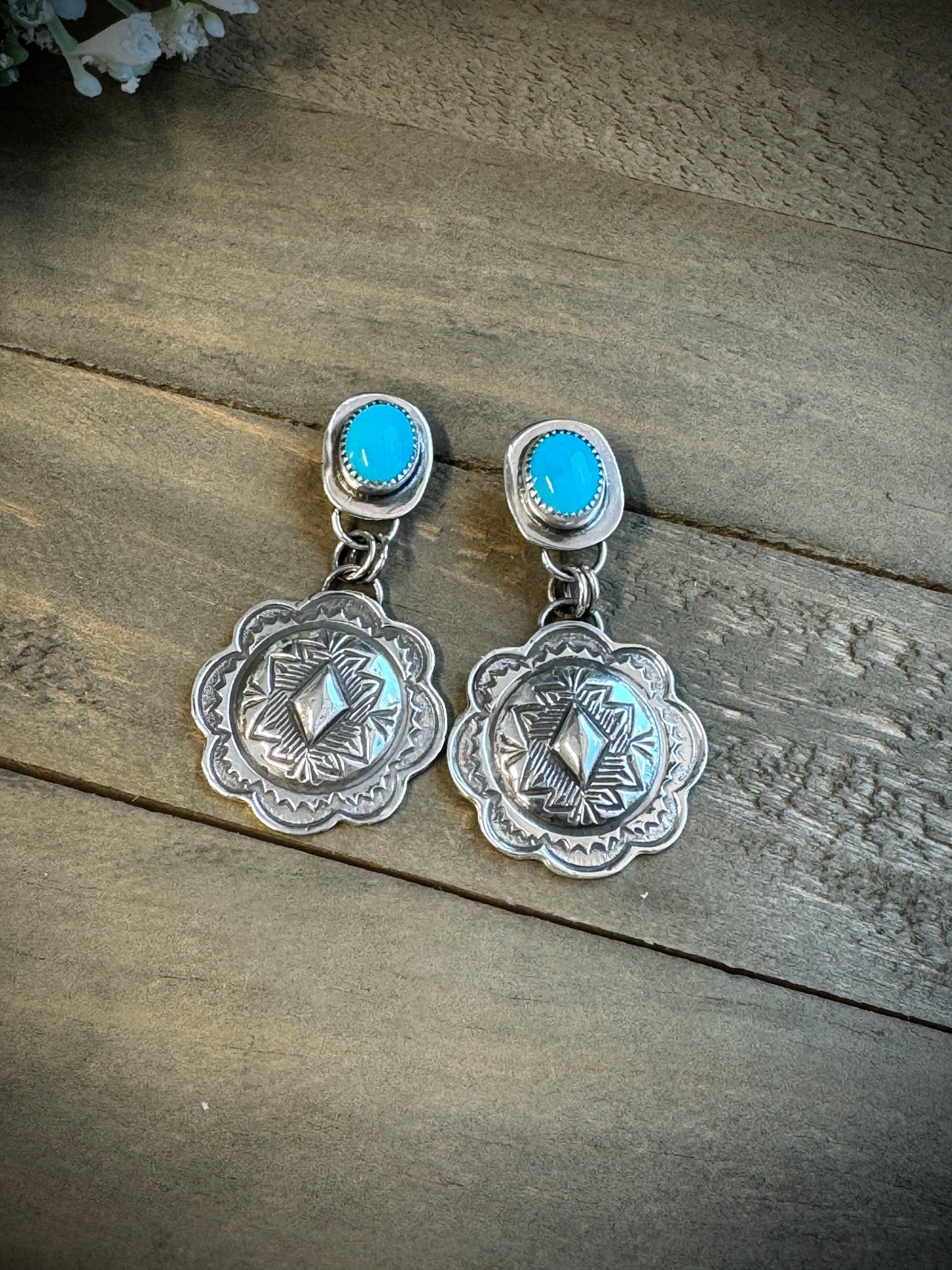 Turquoise and Concho Earrings