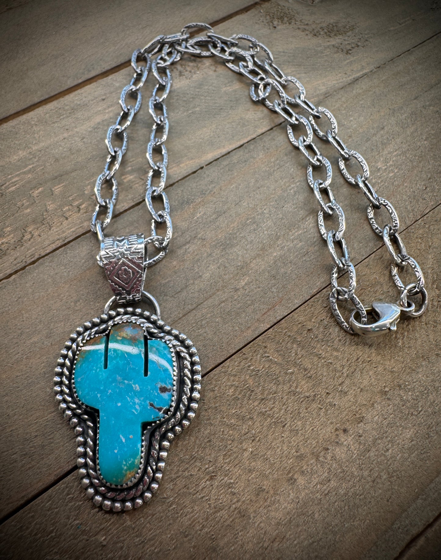 Turquoise Cactus Pendant