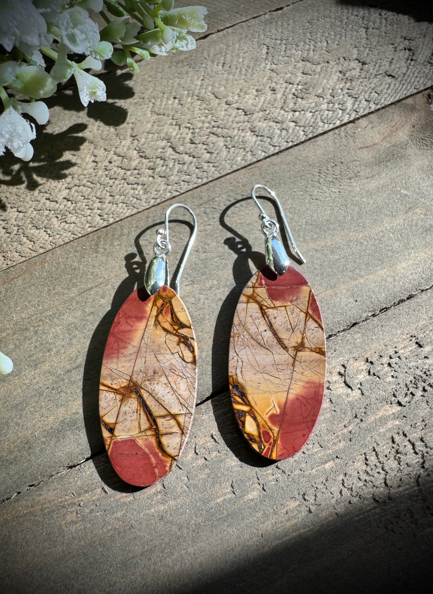 Red Creek Jasper Slab Earrings #3