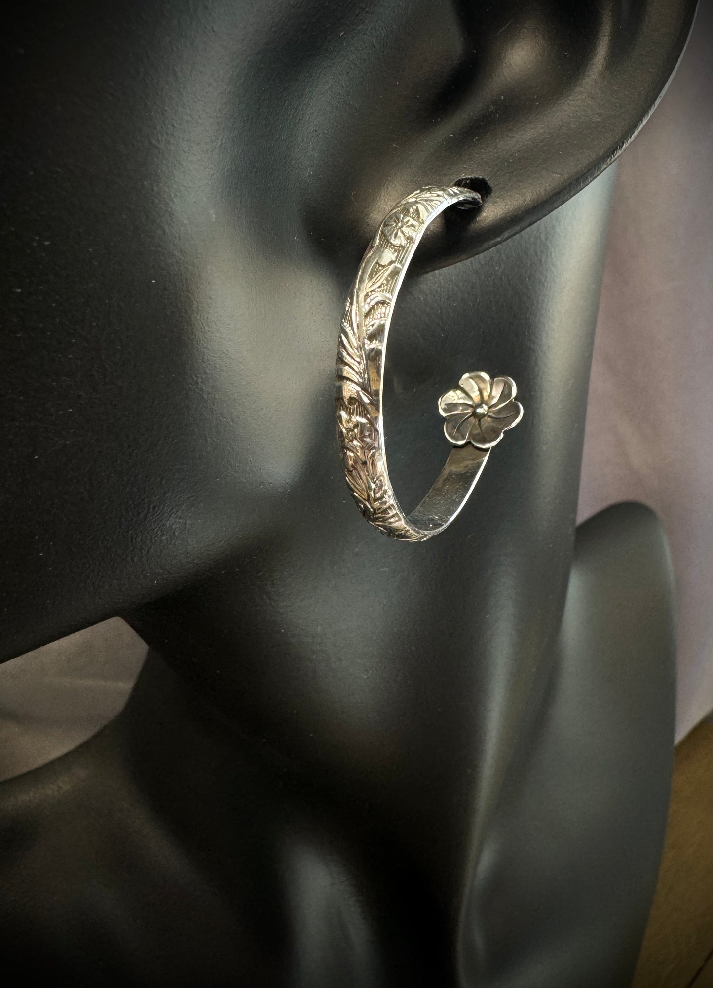 Hidden Flower Hoop Earrings #4