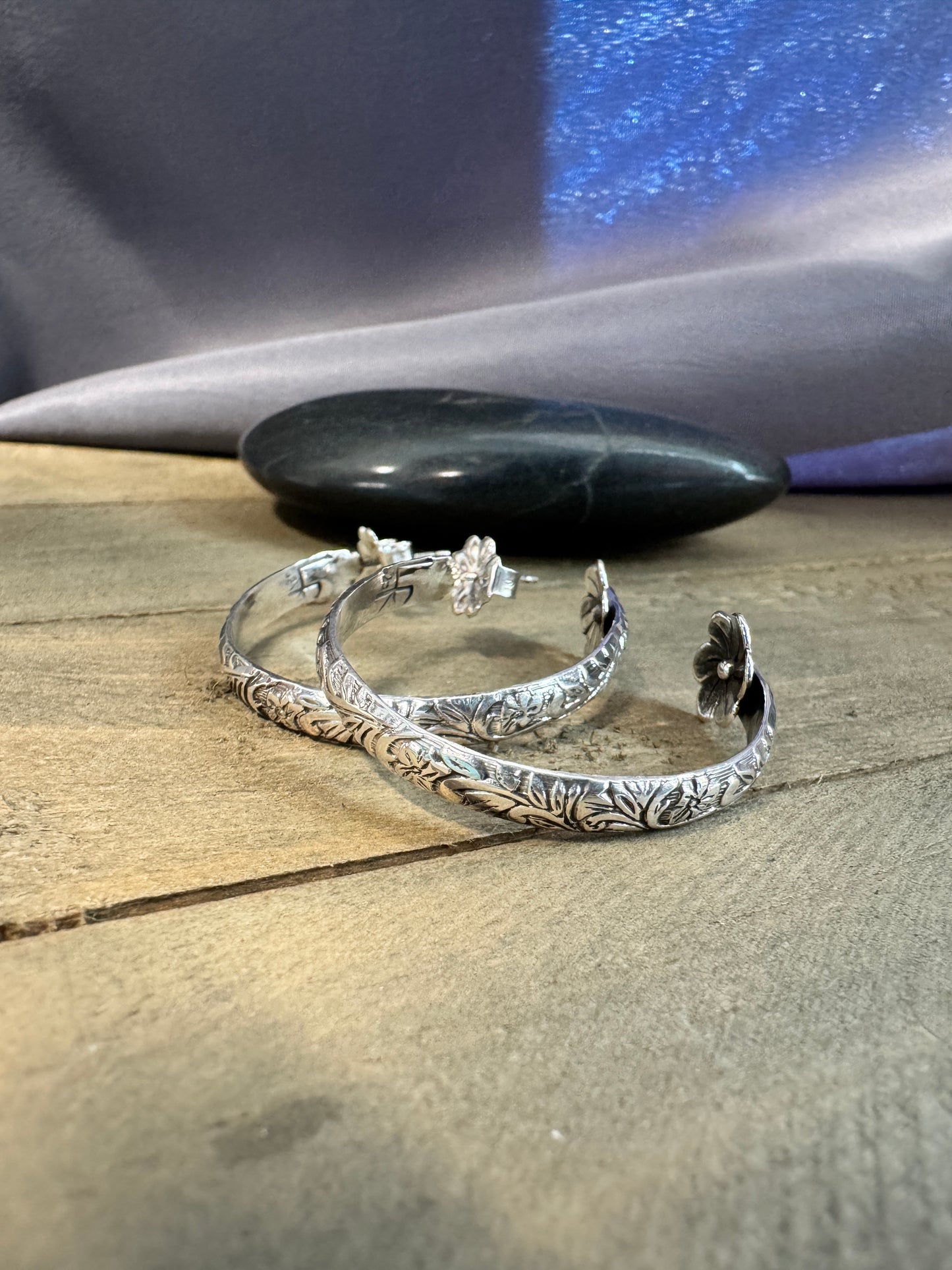 Hidden Flower Hoop Earrings #4