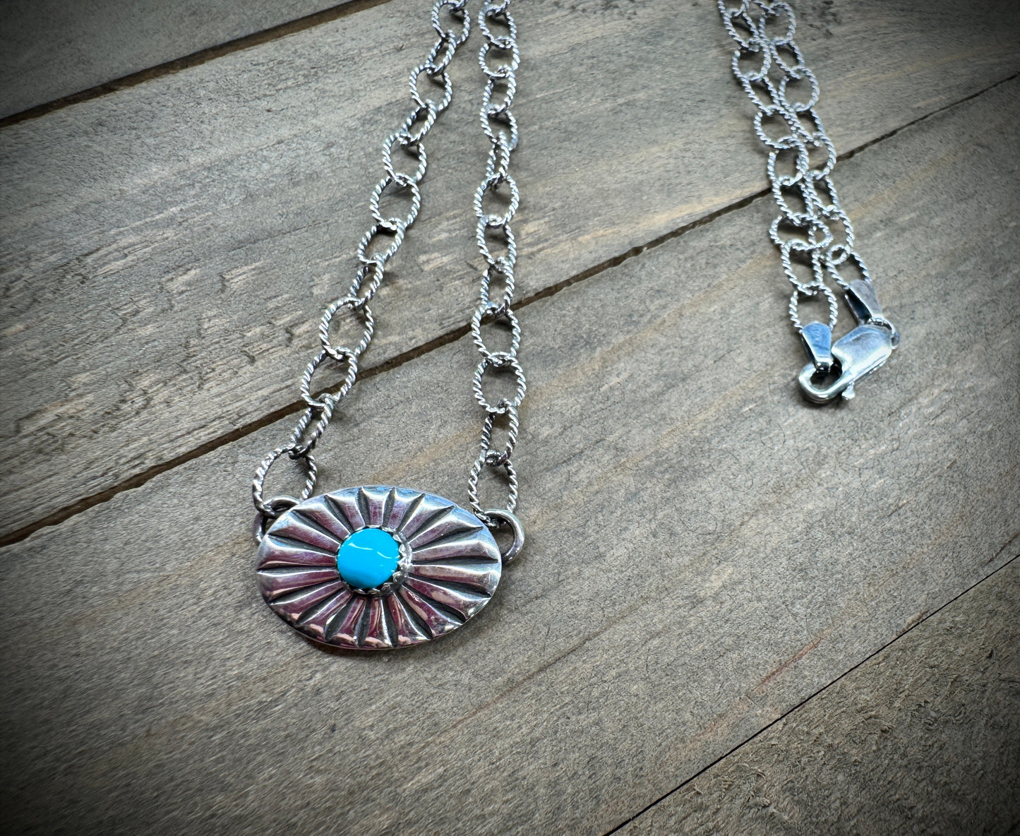 Oval Concho Necklace with Turquoise