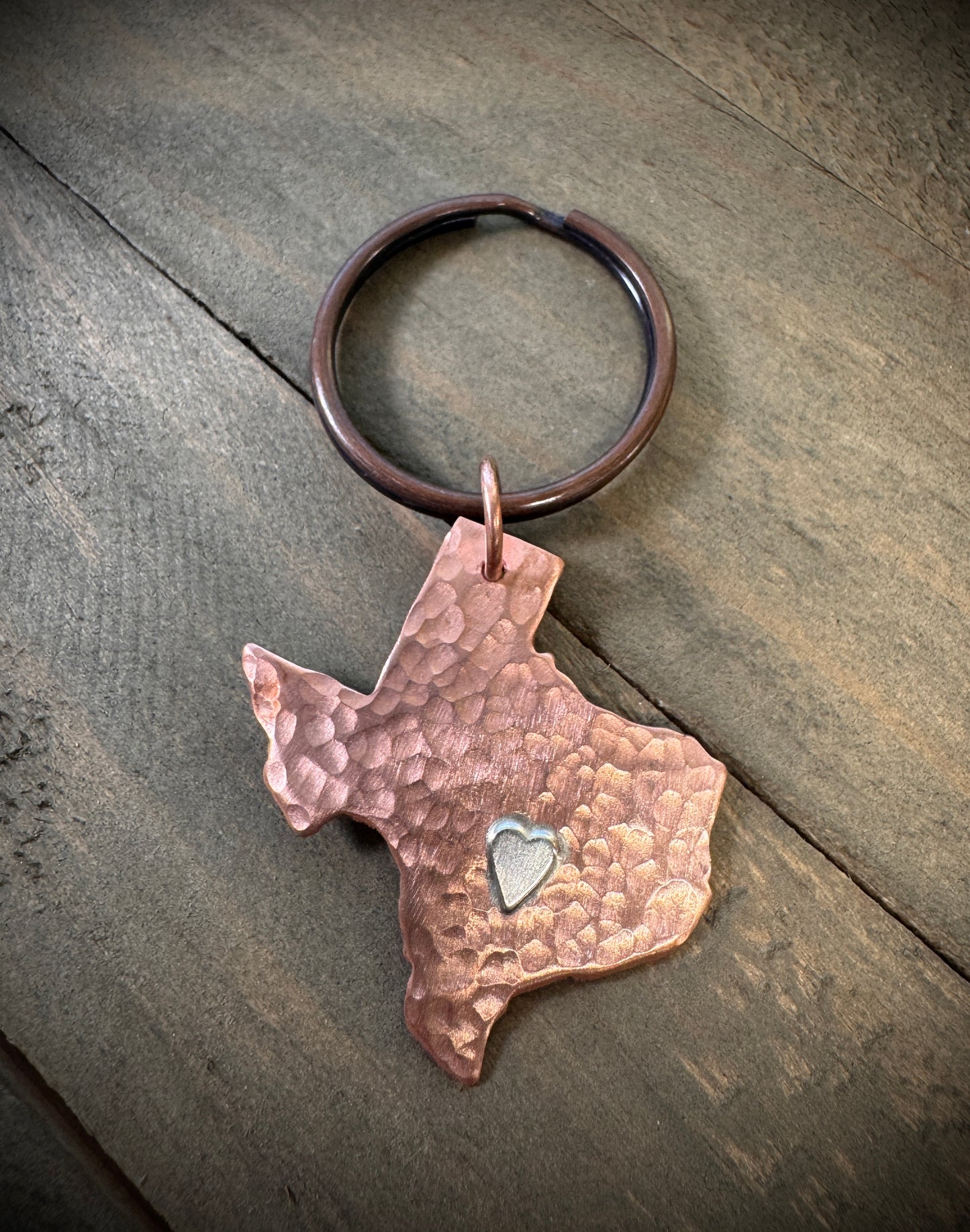 Texas Key Chain - Sterling Heart