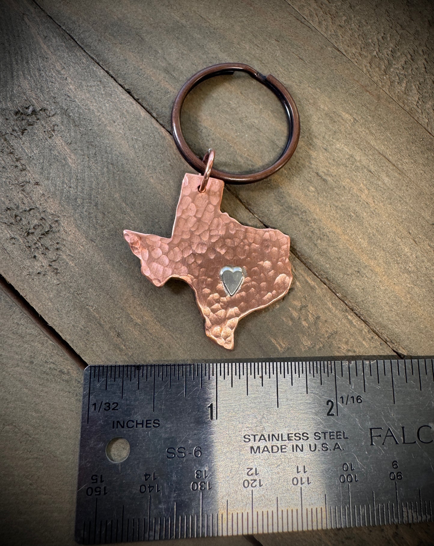 Texas Key Chain - Sterling Heart