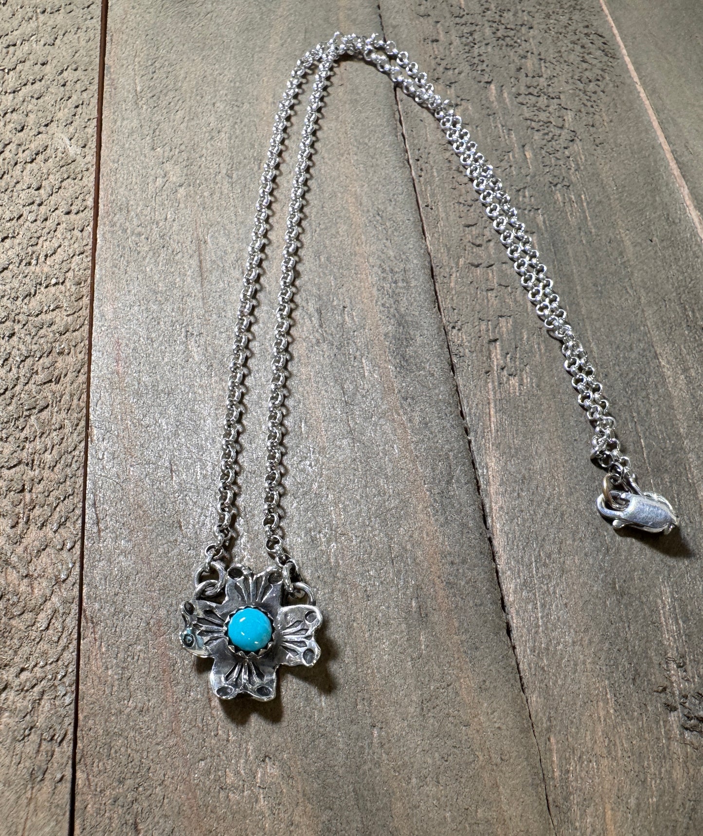 Flower with Turquoise Necklace