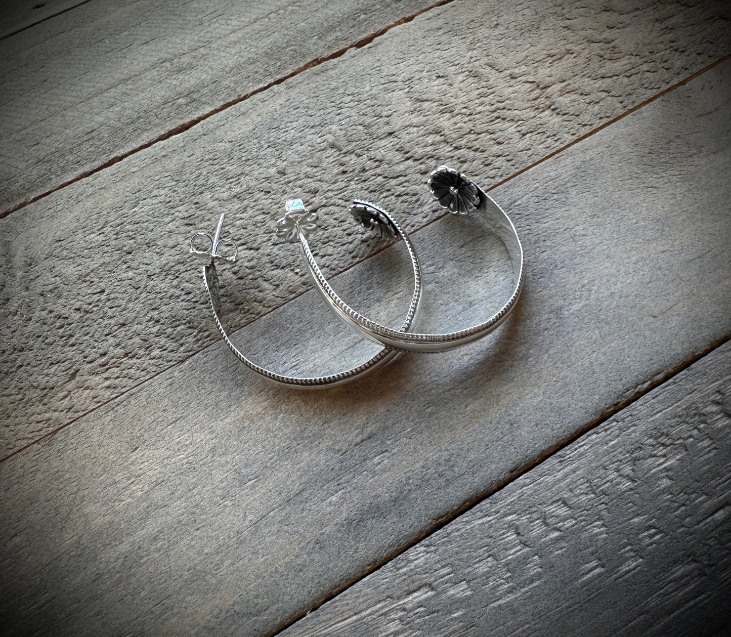 Hidden Flower Hoop Earring #5