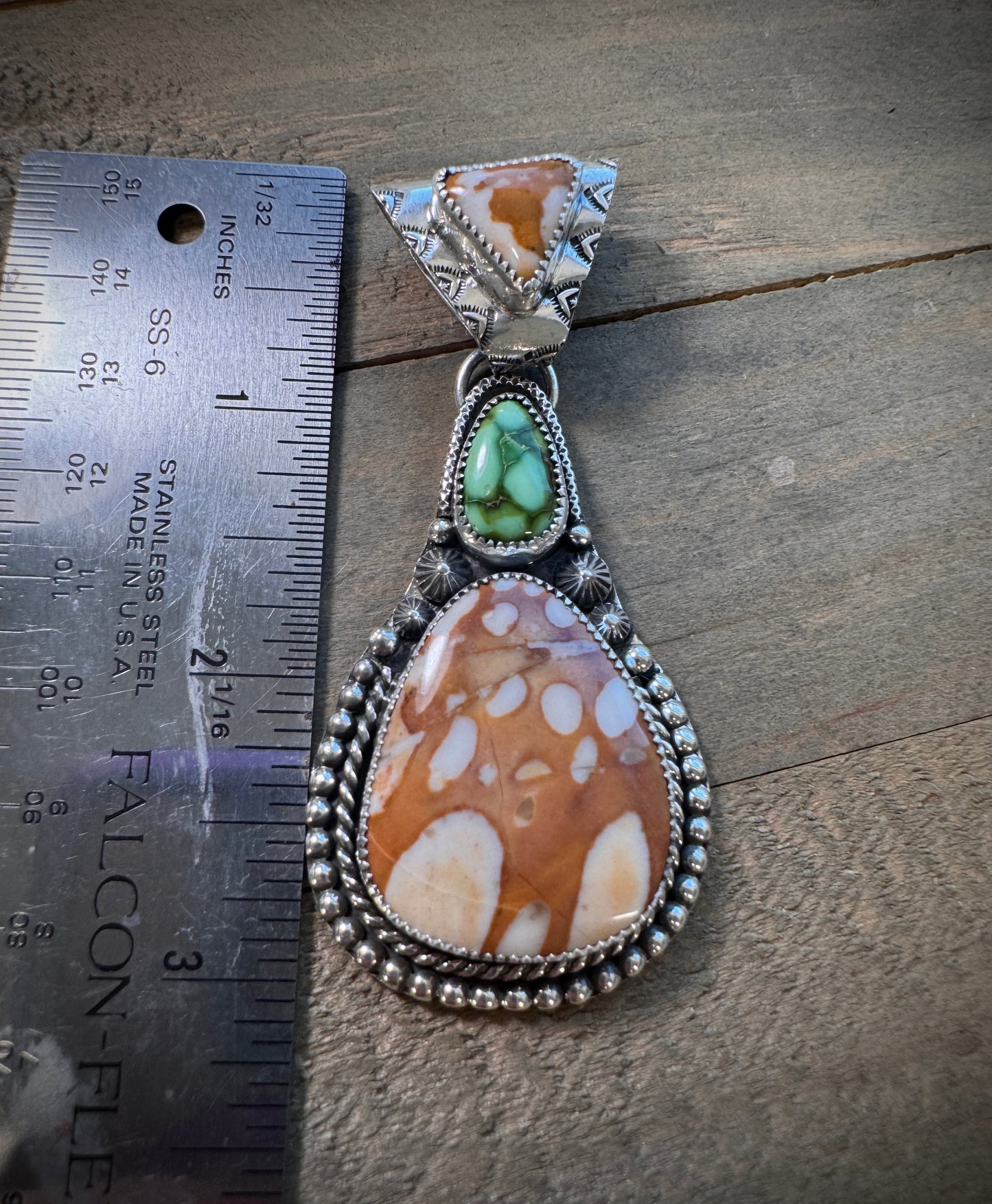 Deer Fawn and Sonoran Gold Turquoise Pendant