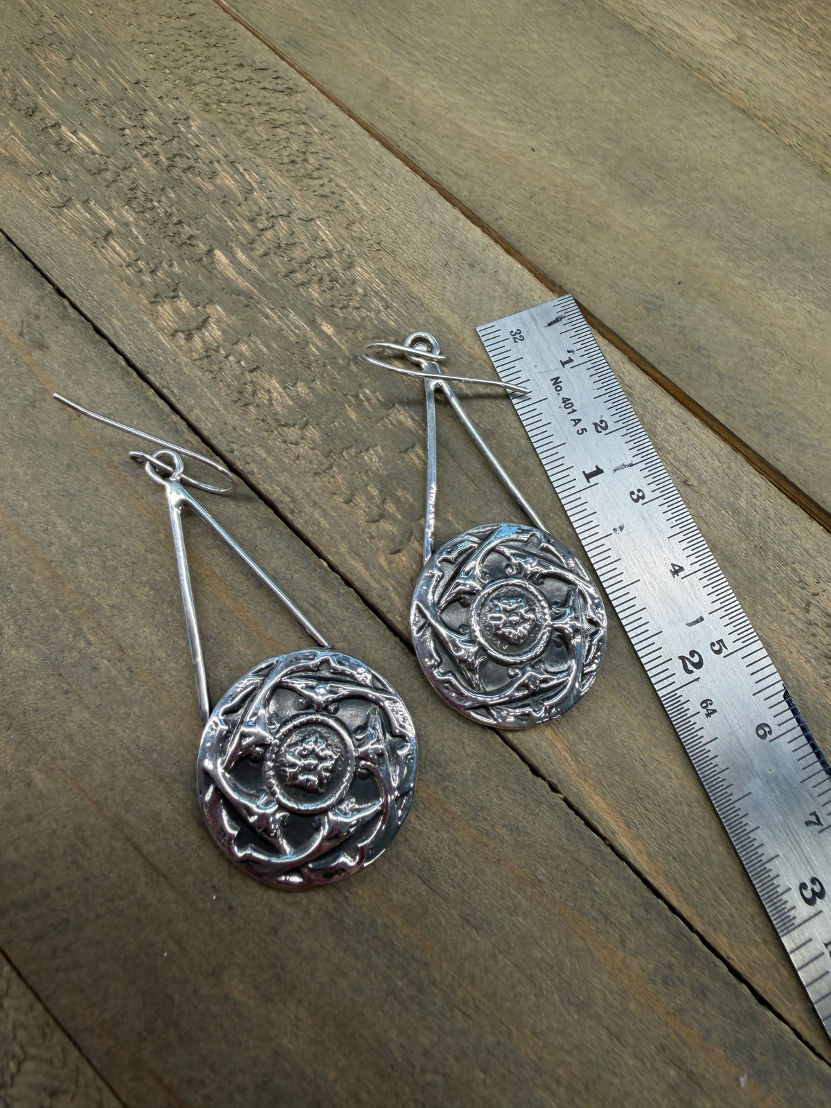 French Button Floral Earrings