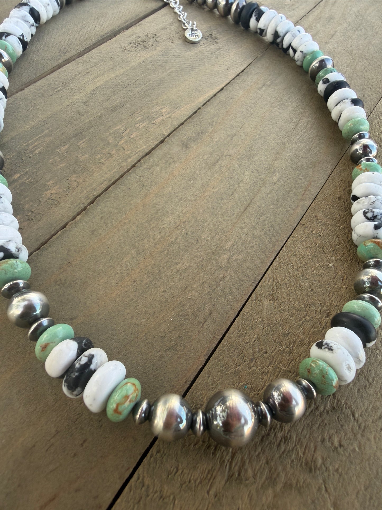 White Buffalo and Navajo Pearl Necklace