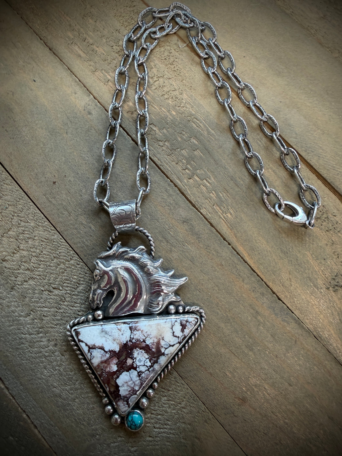 Wild Horse and Turquoise Pendant