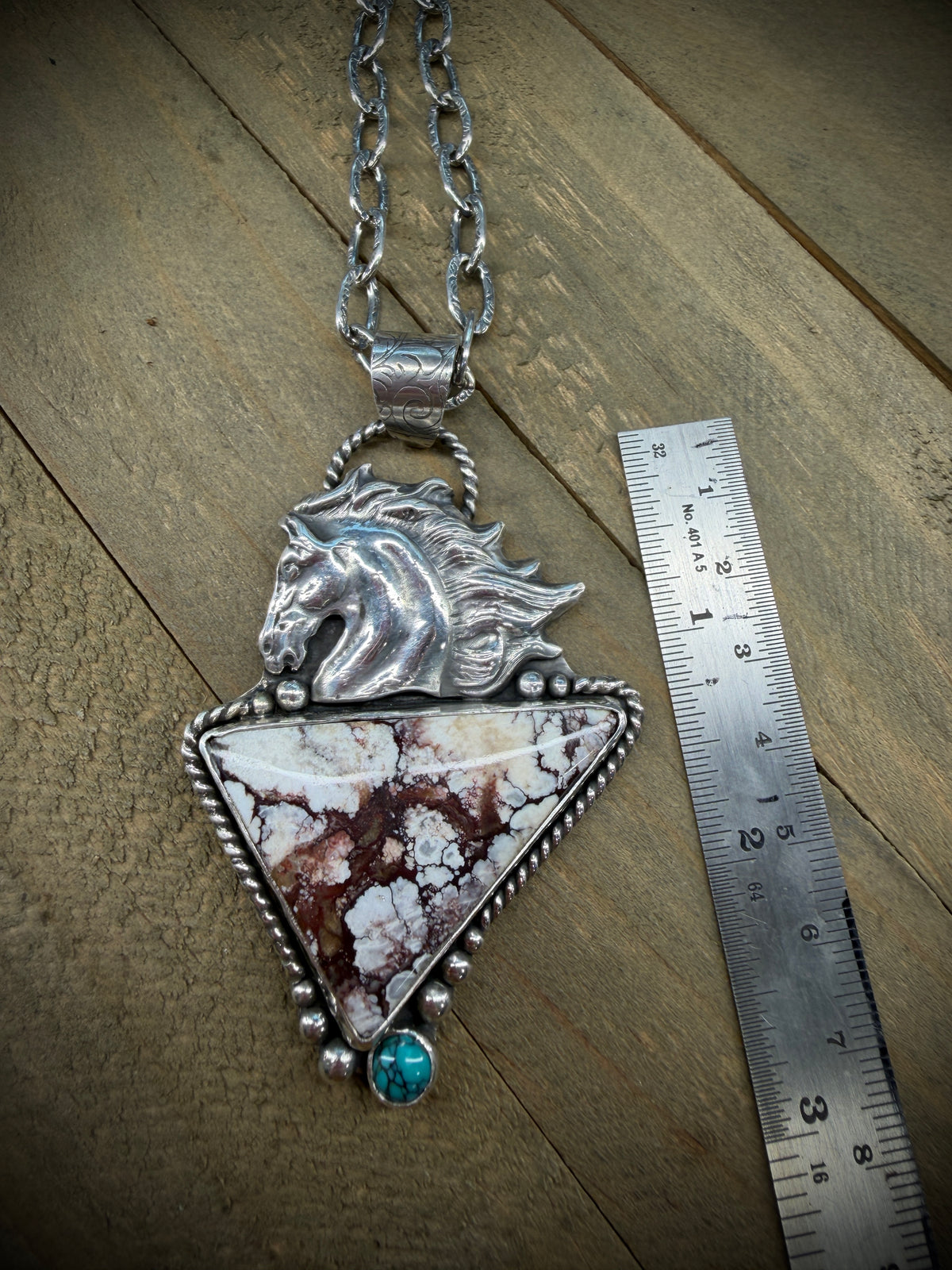 Wild Horse and Turquoise Pendant