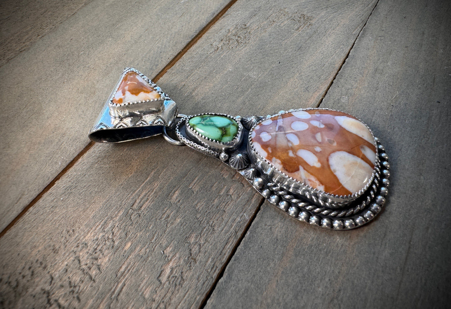 Deer Fawn and Sonoran Gold Turquoise Pendant