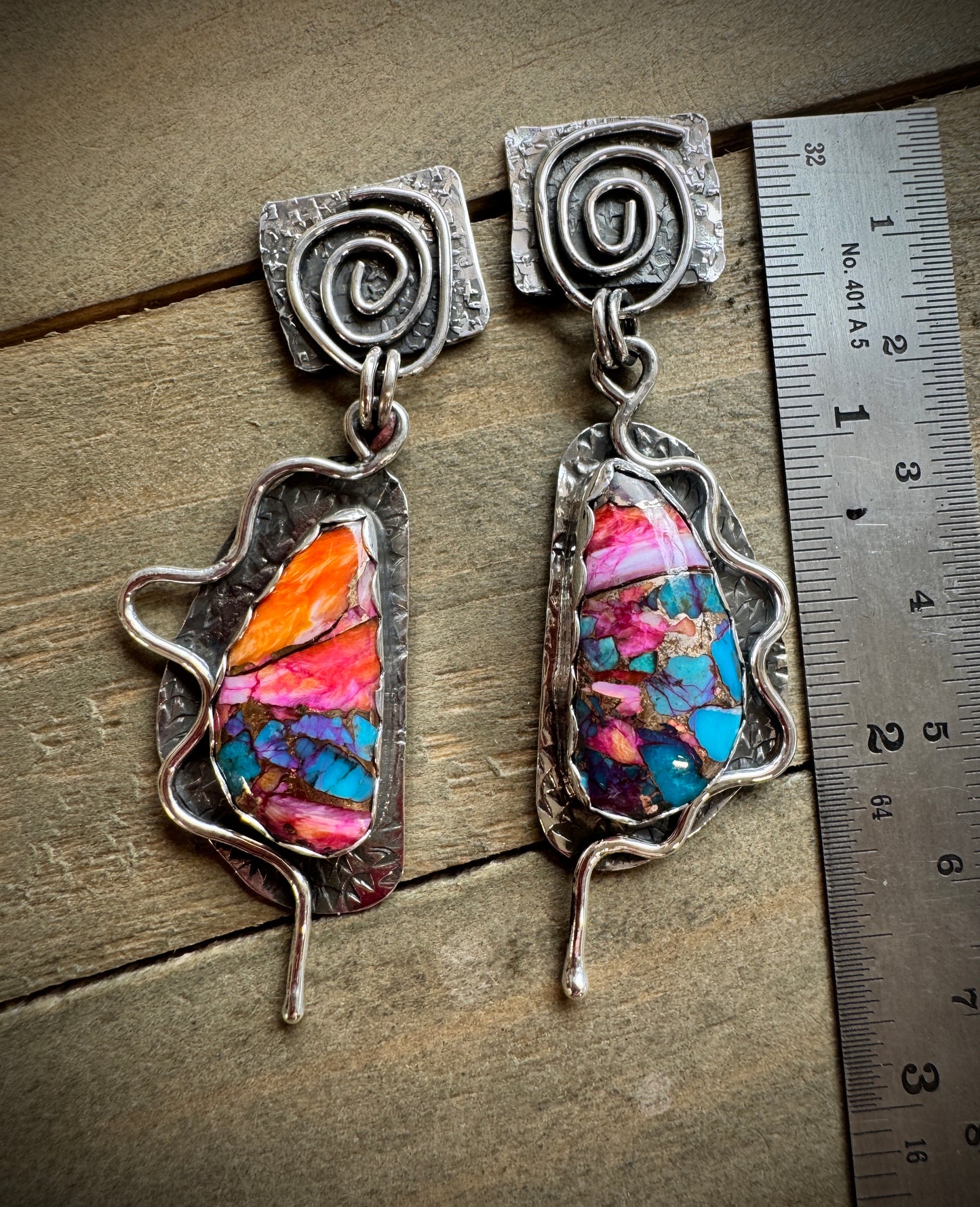 Orange Dahlia Earrings
