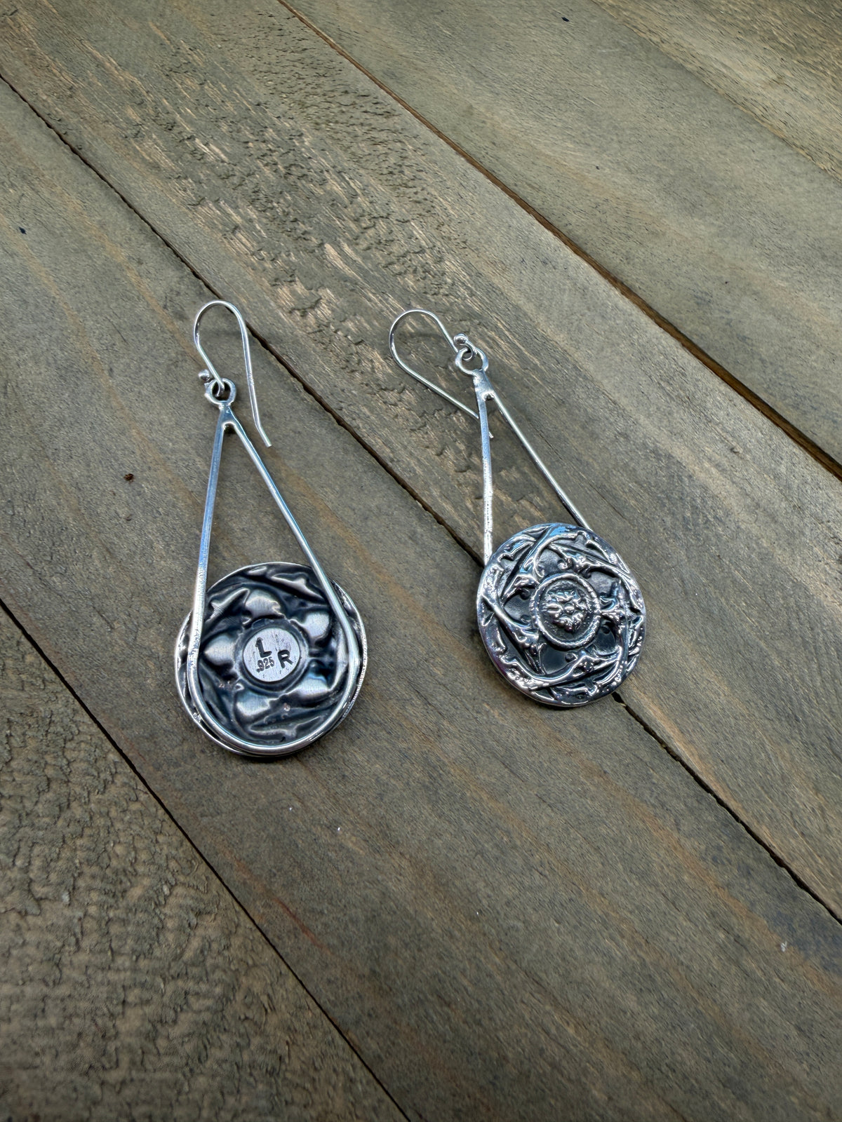 French Button Floral Earrings